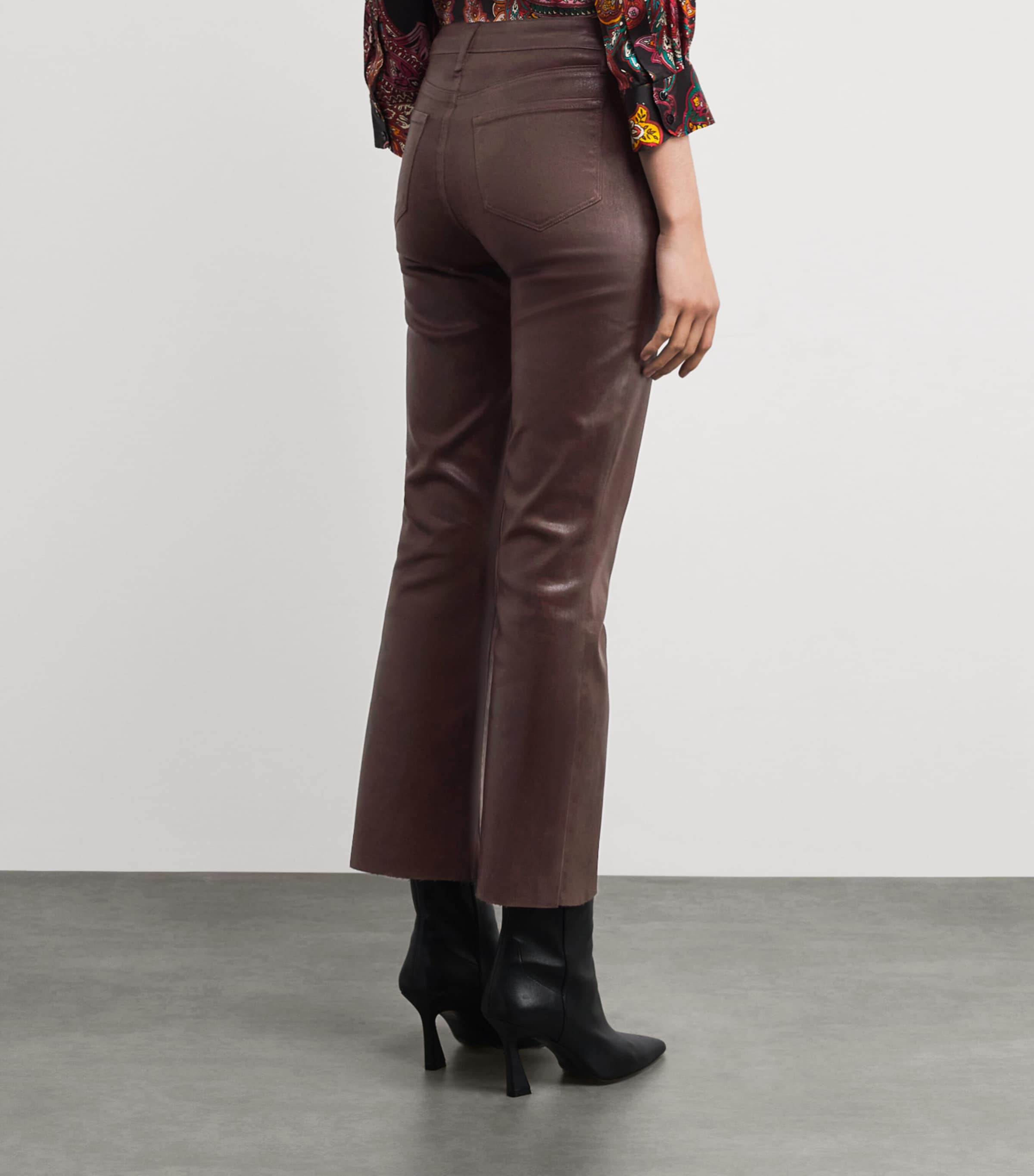Coated Kendra Flared Jeans CHOCOLATE COATED Image 4