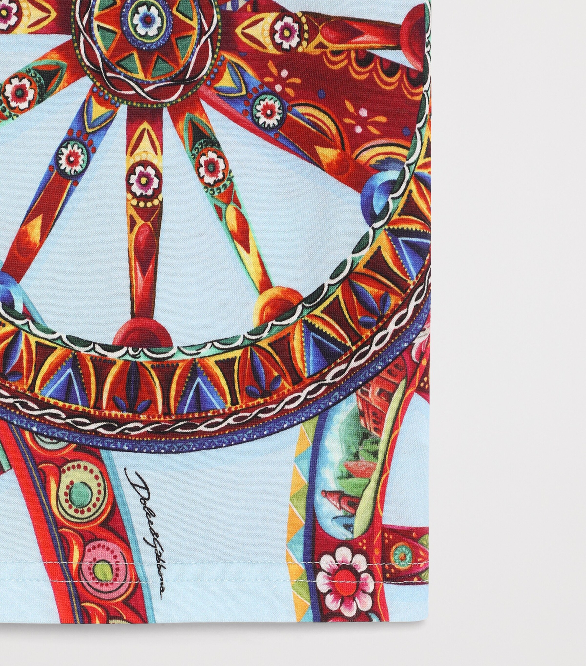 Dolce&Gabbana Kids Carretto Print T-Shirt (8-14 Years) Ruote Carretto Image 3