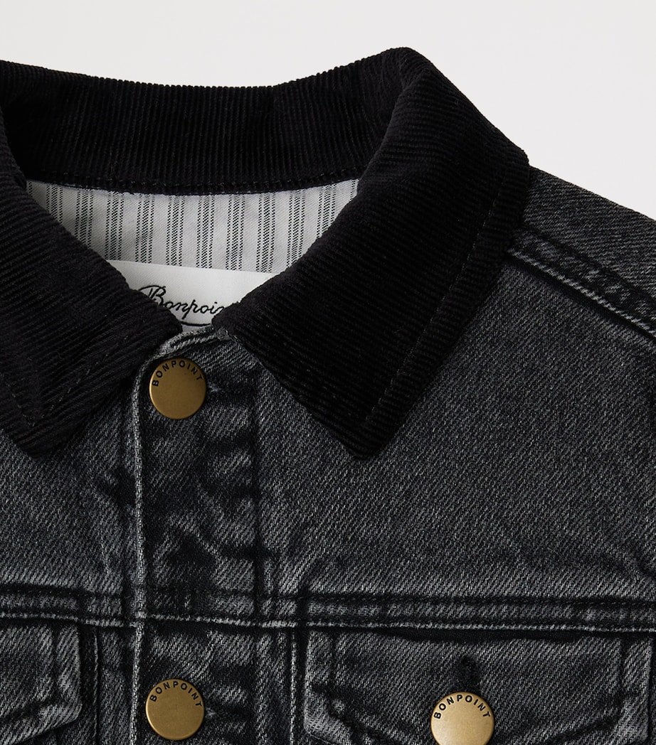 Embroidered Denim Jacket (4-14 Years) FAUX NOIR Image 3