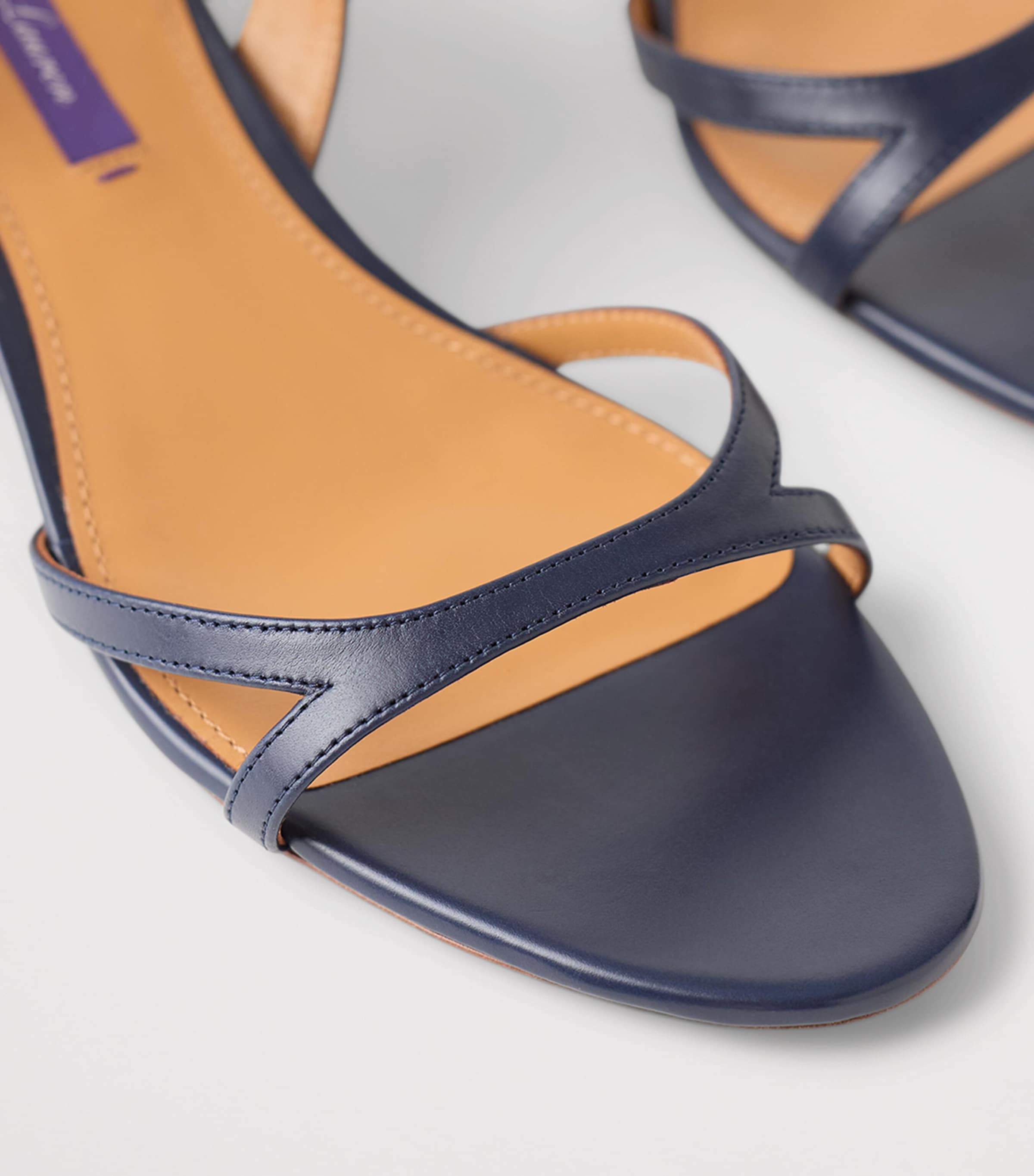 Calfskin Clarke Heeled Sandals 35 NAVY-410 Image 6
