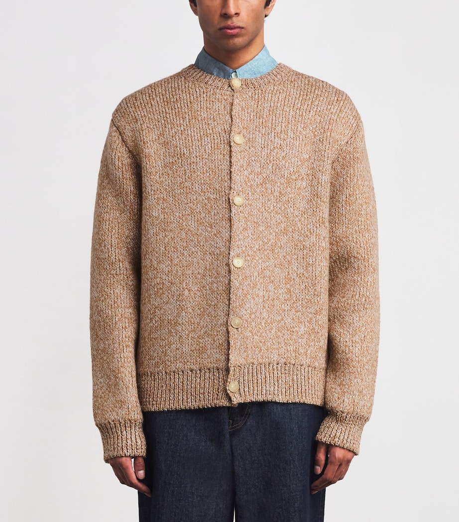 Wool-Alpaca Double-Faced Cardigan BEIGE Image 3