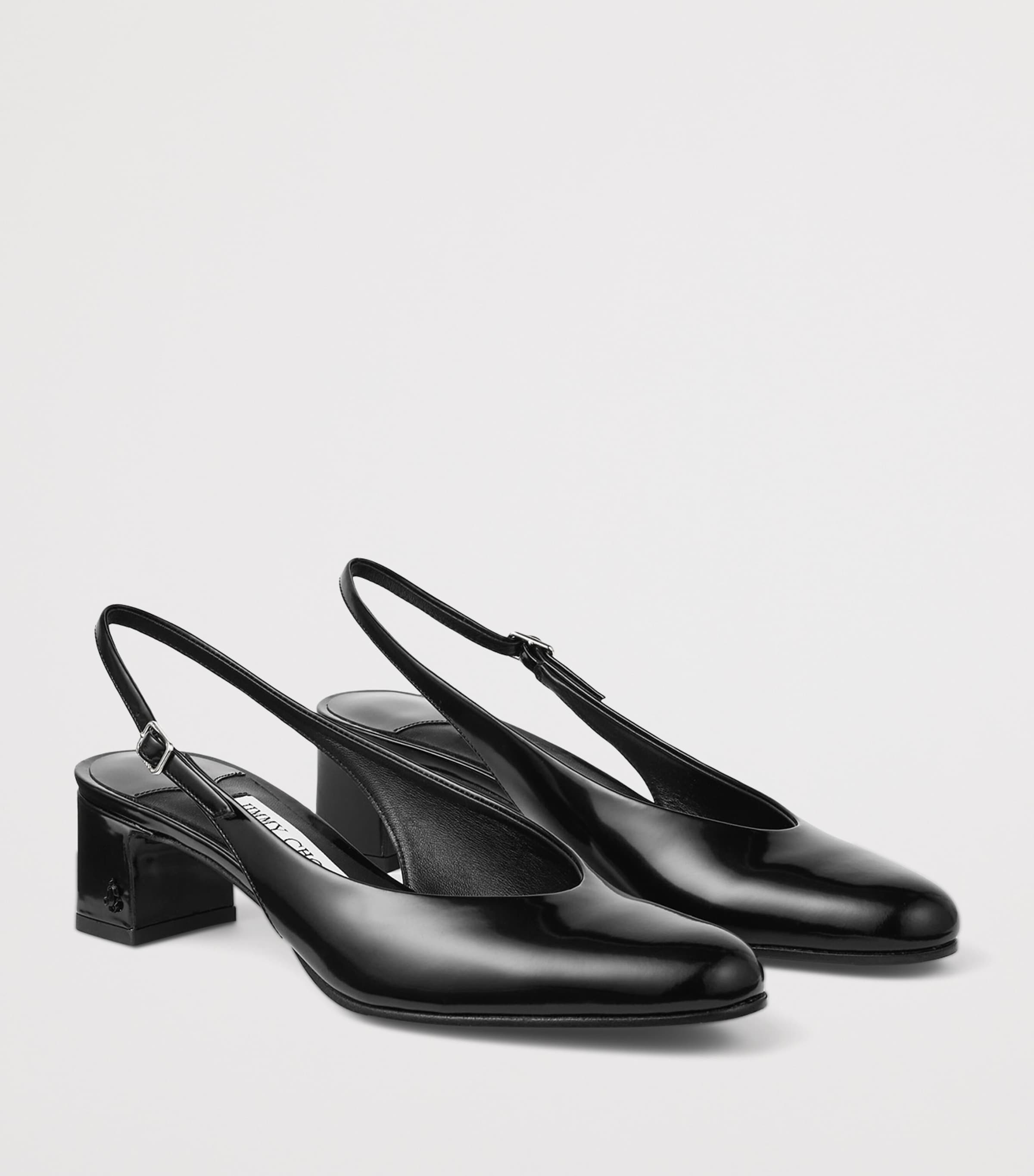 Jimmy Choo Womens Eyla 45 Leather Slingback Pumps Black Image 2