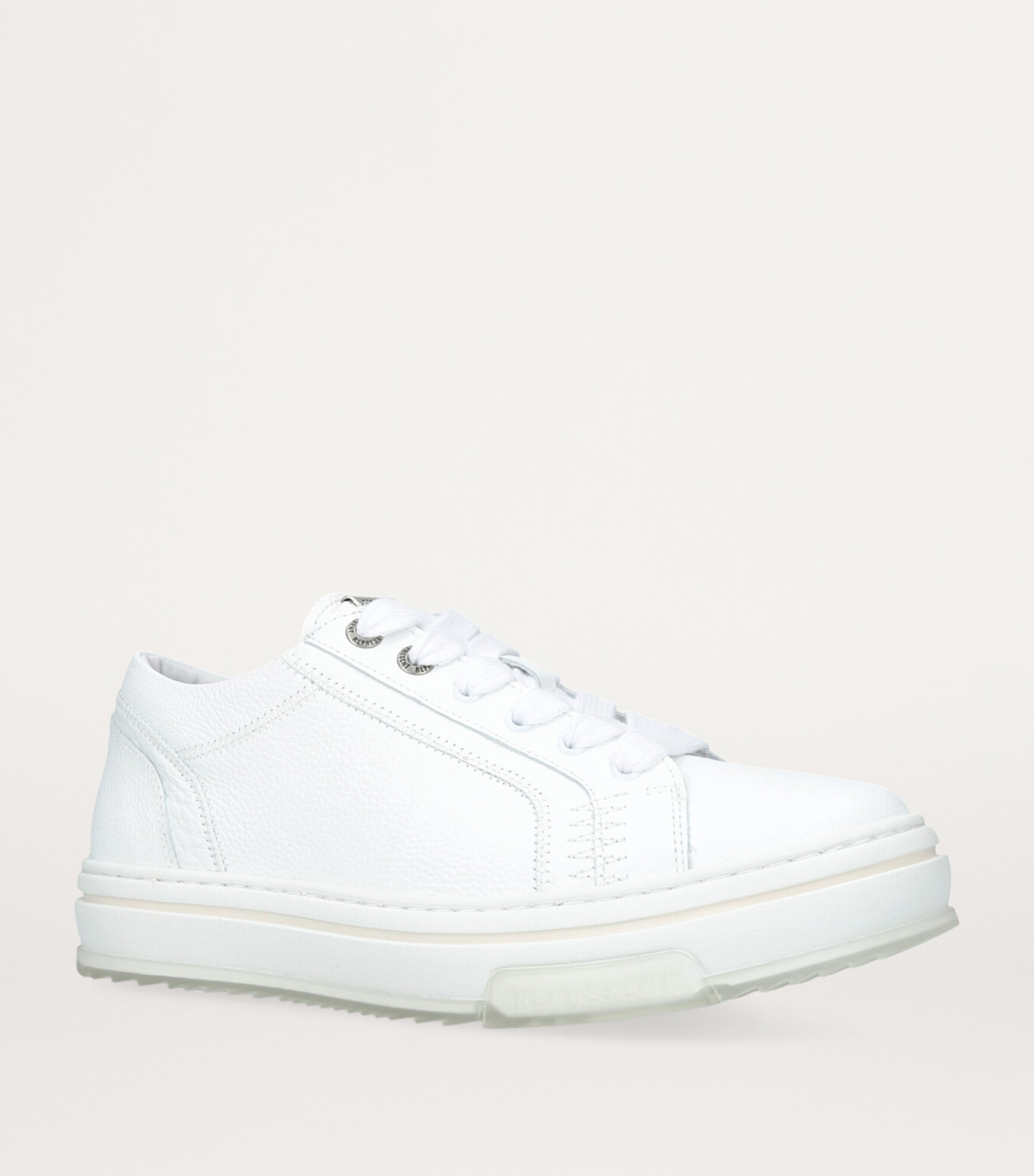 Represent Tumbled Leather HTN Sneakers White Image 3