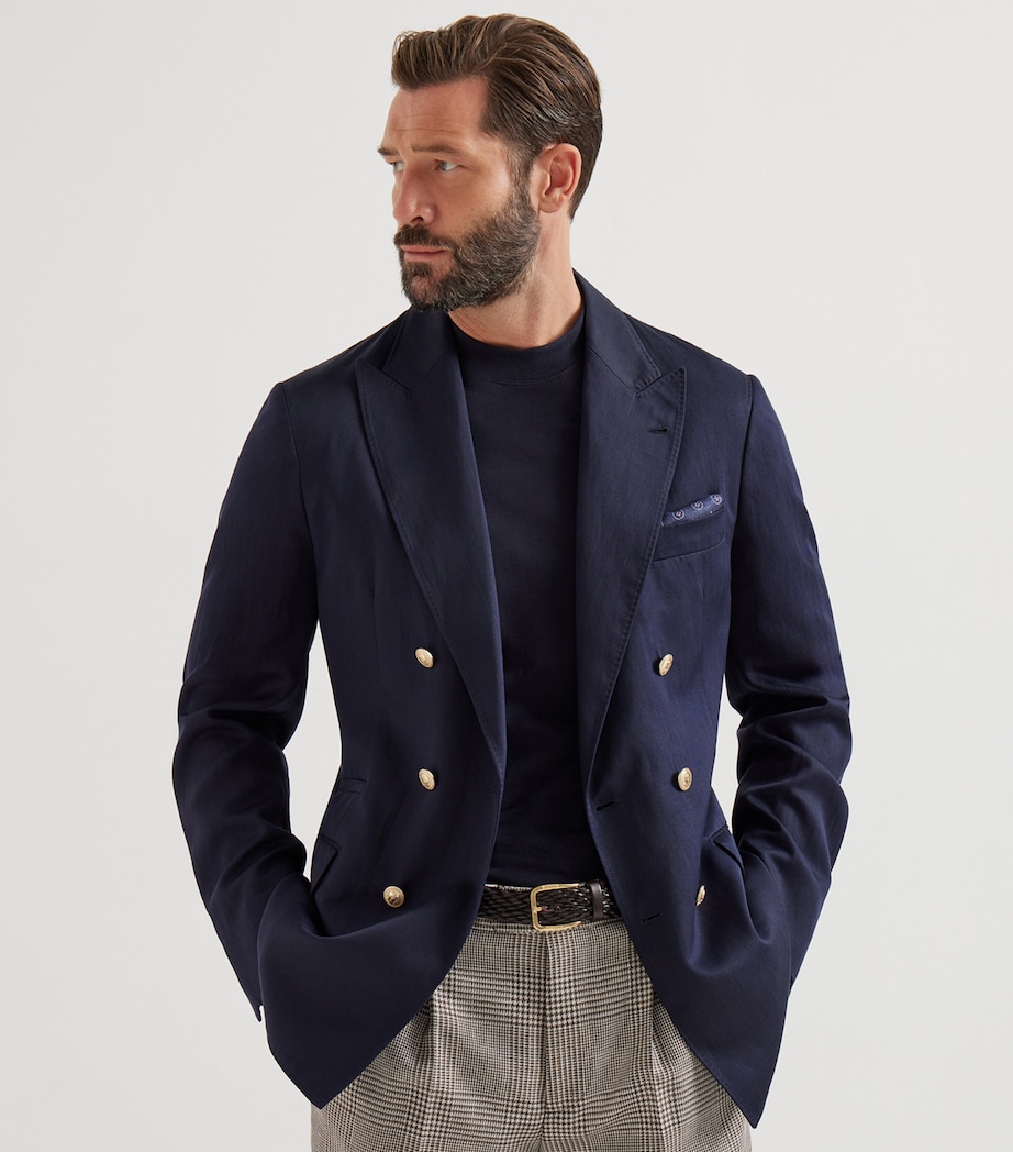 Silk Délavé and Linen Twill Deconstructed Blazer C1021 Image 4