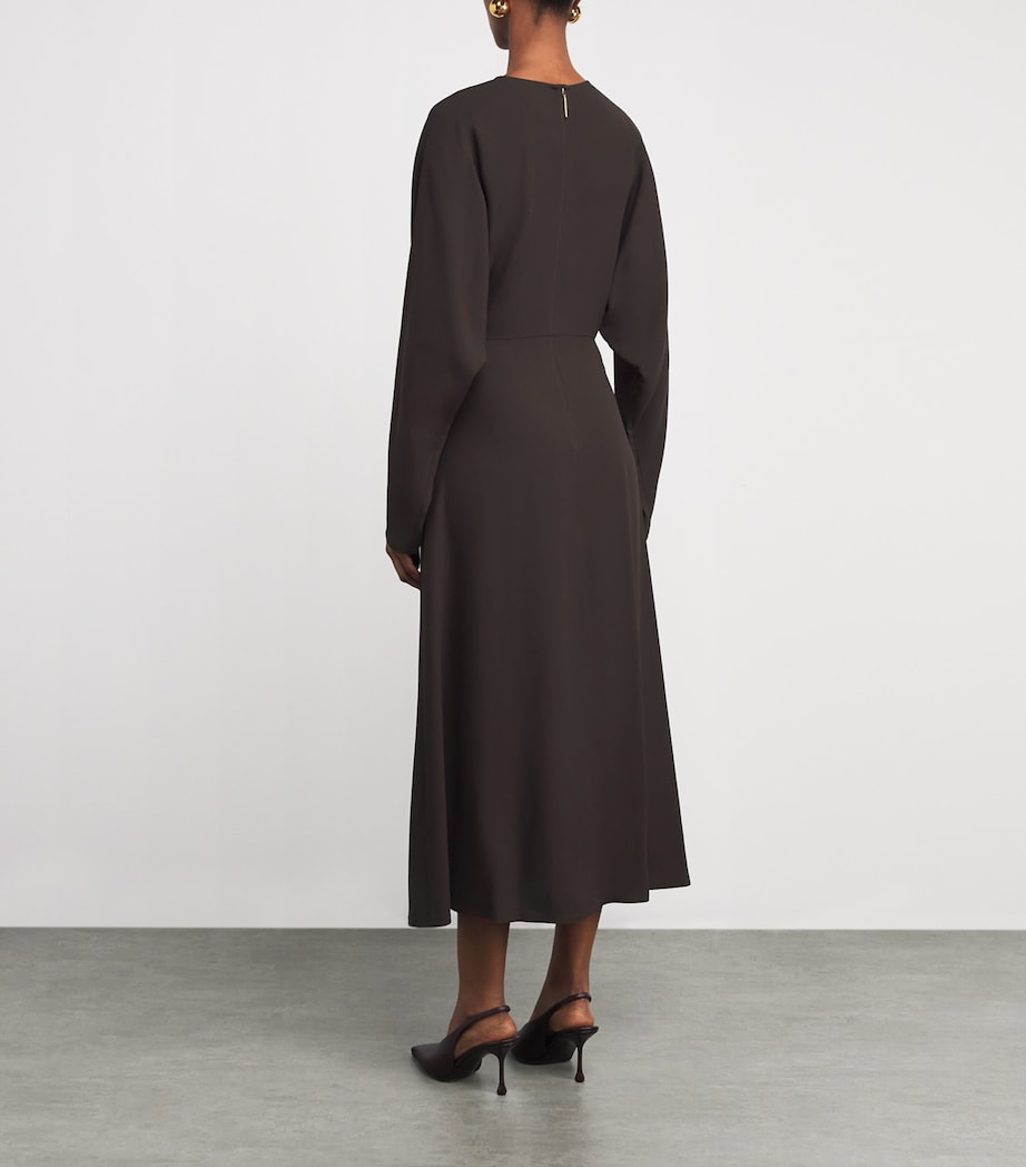 Crepe Hills Midi Dress COCOA Image 3