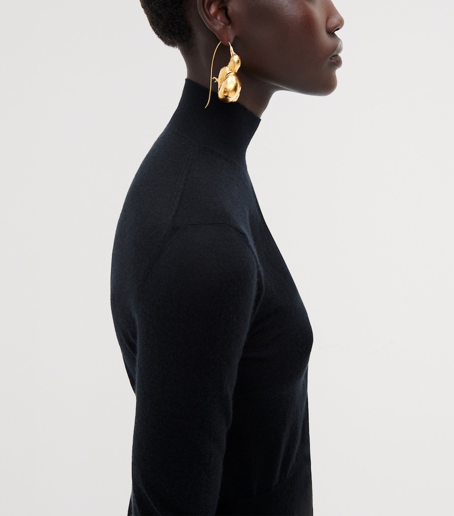 Schiaparelli Womens Cashmere Keyhole Sweater Black Image 4