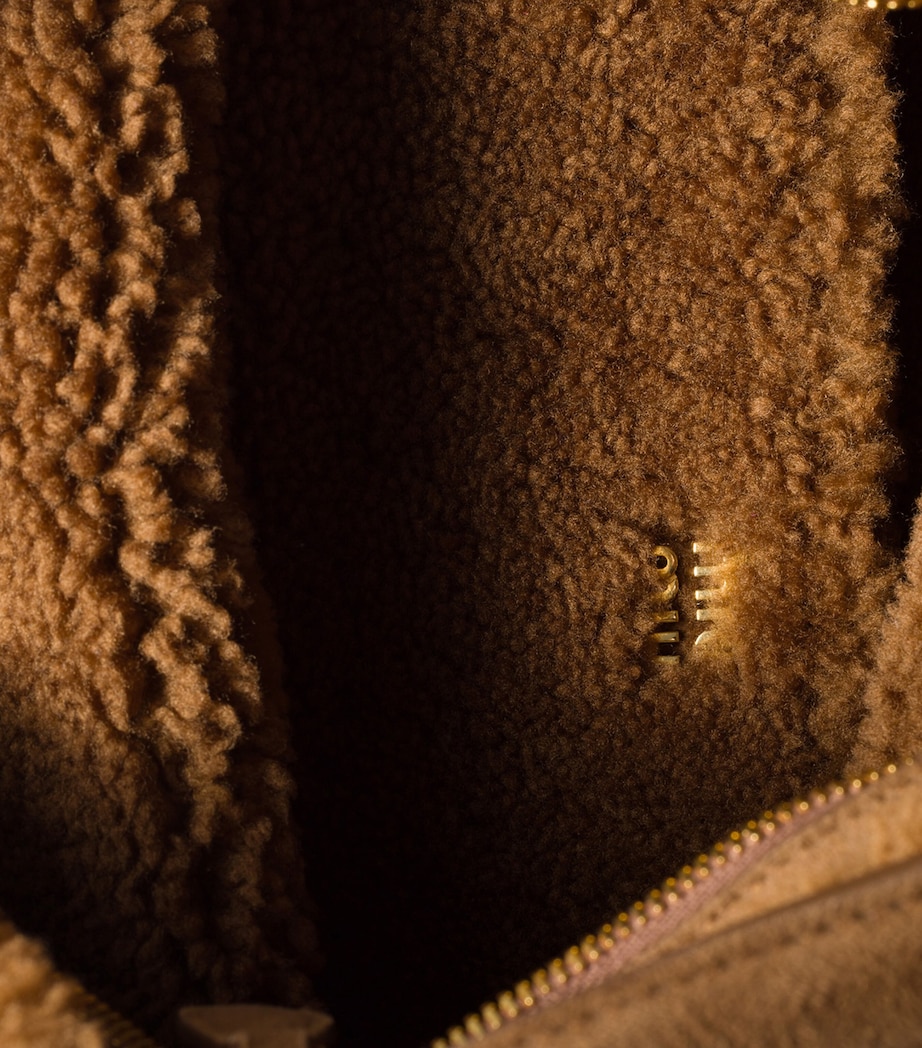 Suede-Shearling Aventure Shoulder Bag F0324 Image 4