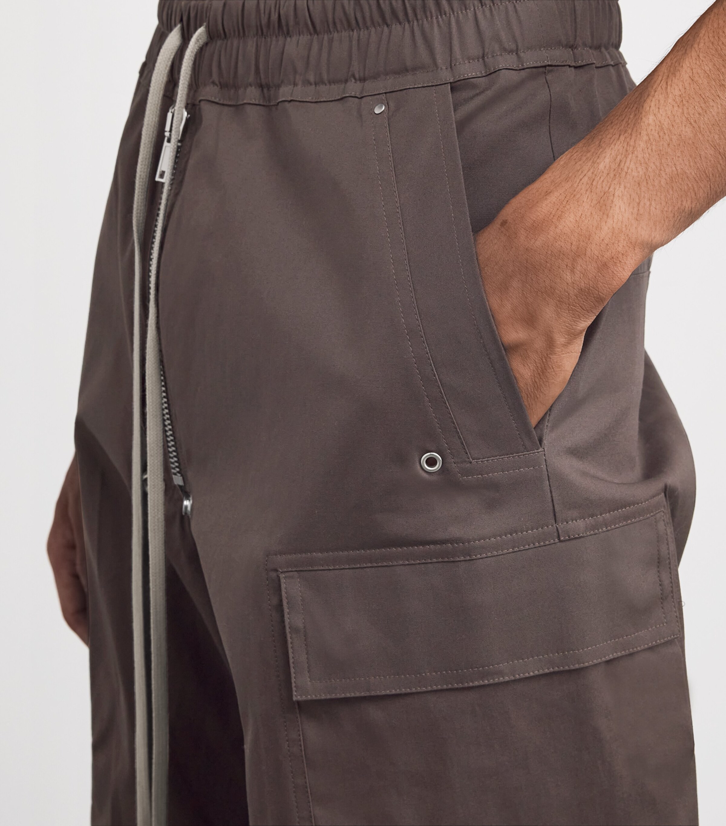 Rick Owens Mens Cargobelas Wide-Leg Toursers Darkdust Image 6