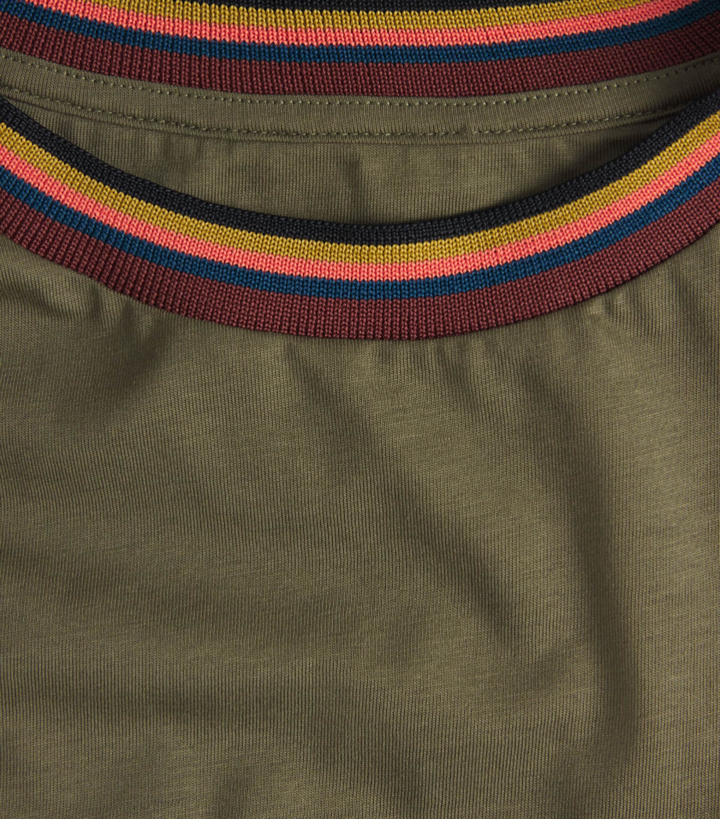 Paul Smith Mens Cotton Artistic Trim T-Shirt Green Image 6