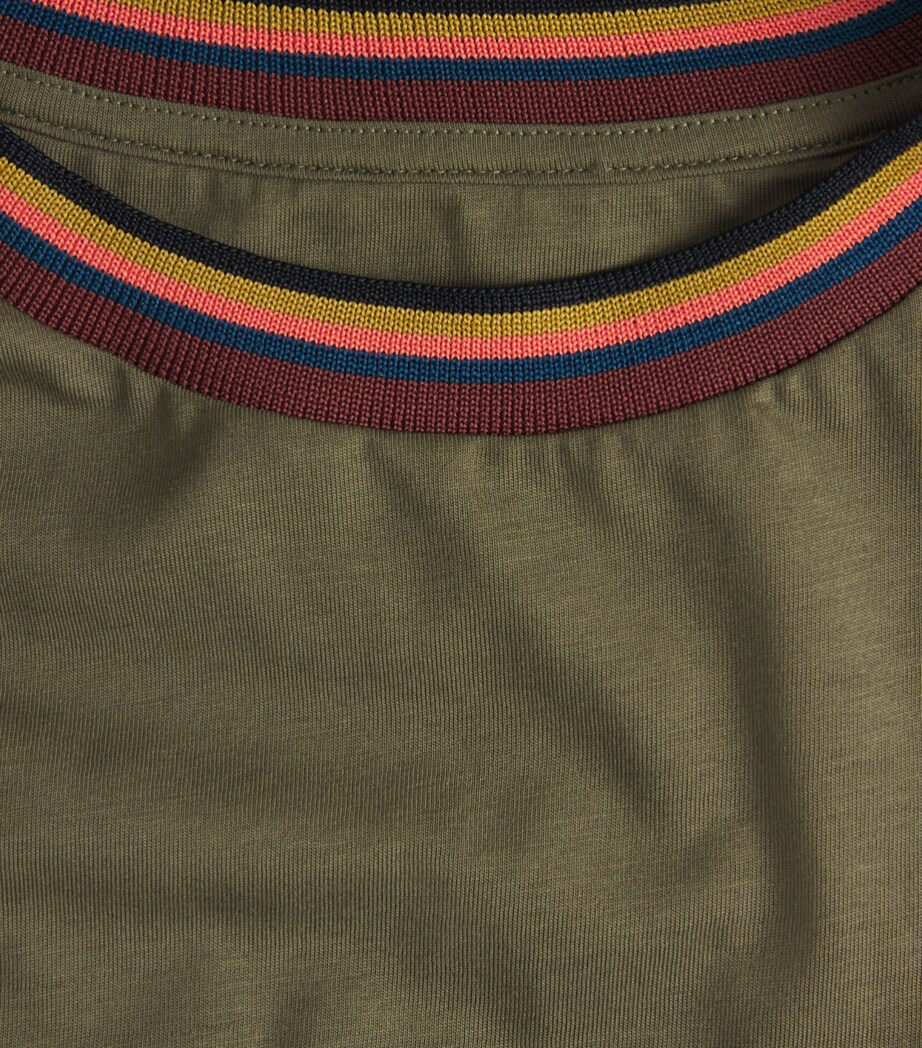 Paul Smith Mens Cotton Artistic Trim T-Shirt Green Image 6