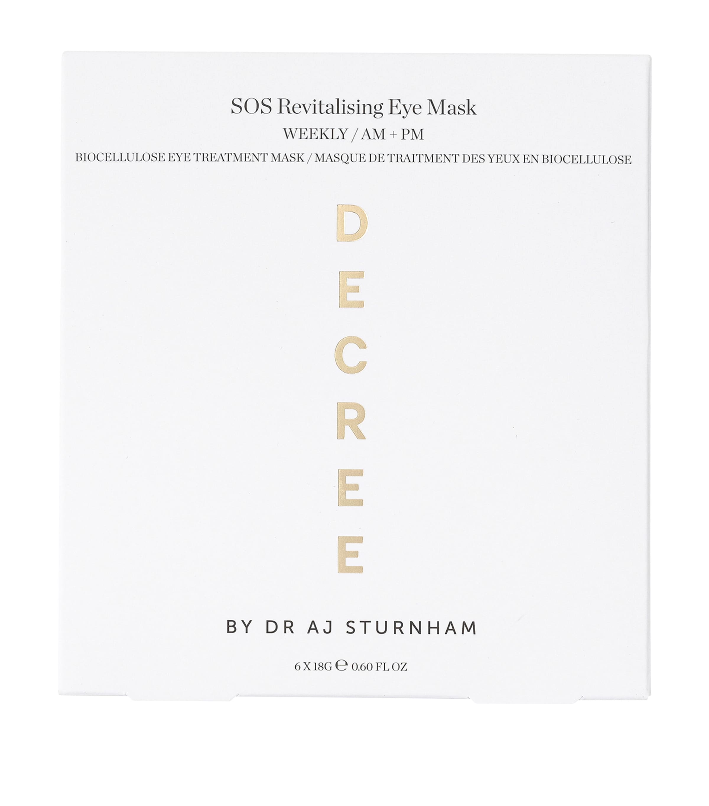 Decree SOS Revitalising Eye Mask (6 x 18g) | Skincare | Face Masks | Leave on Masks