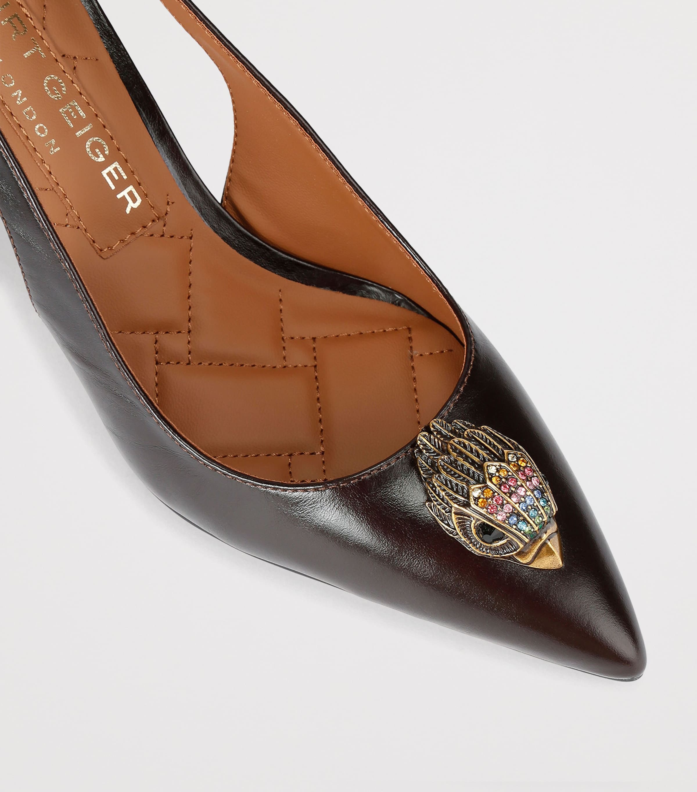 Kurt Geiger London Leather Belgravia Slingback Pumps Brown/oth Image 3