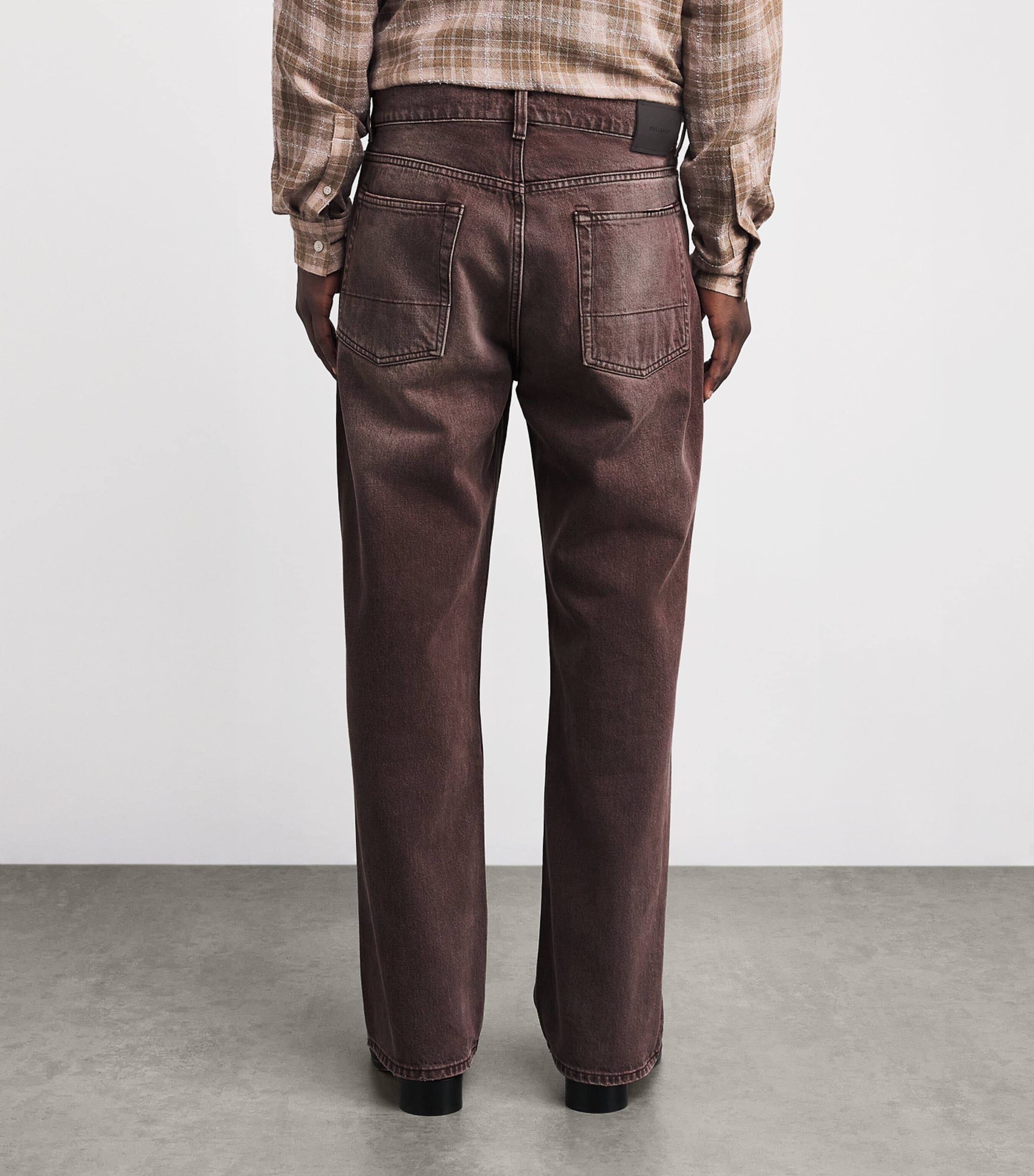 Trompe-l'Oeil Third Cut Straight Jeans OVERDYED CHOCO MELON Image 4