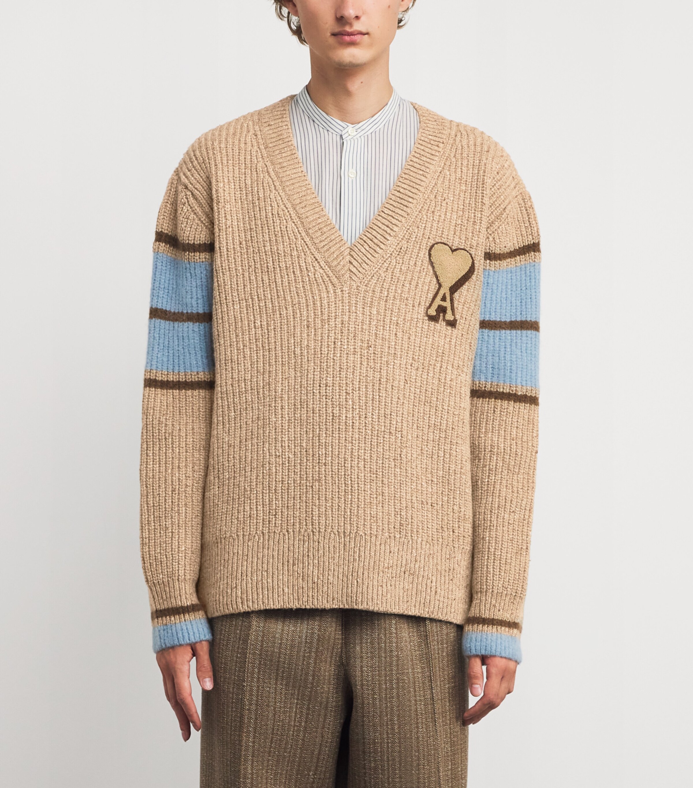 Wool-Blend College Sweater 280 - CAMEL Image 3