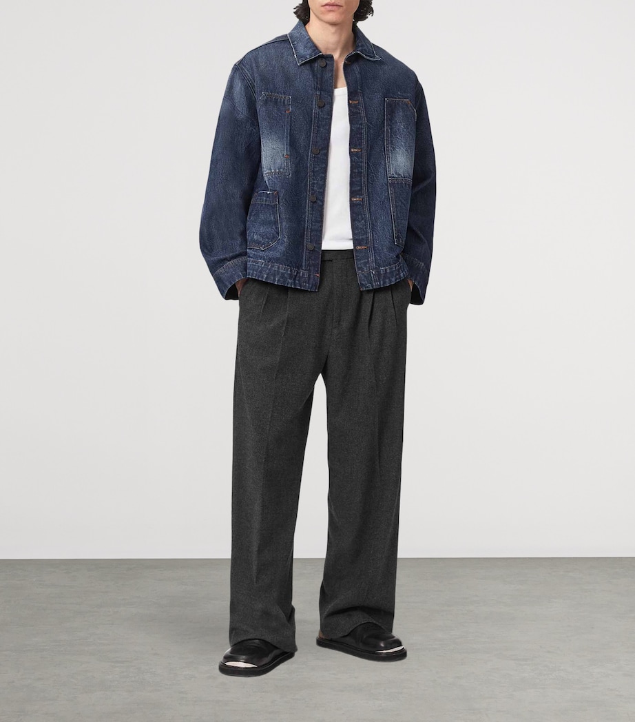 AllSaints Mens Mukesh Denim Jacket Dark Indigo Image 2