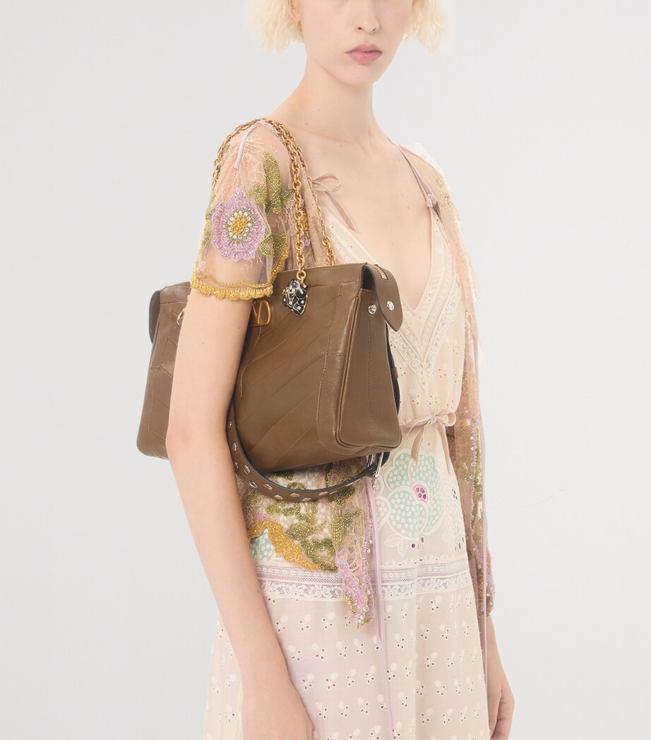 Valentino Womens Cotton Floral Midi Dress Image 6