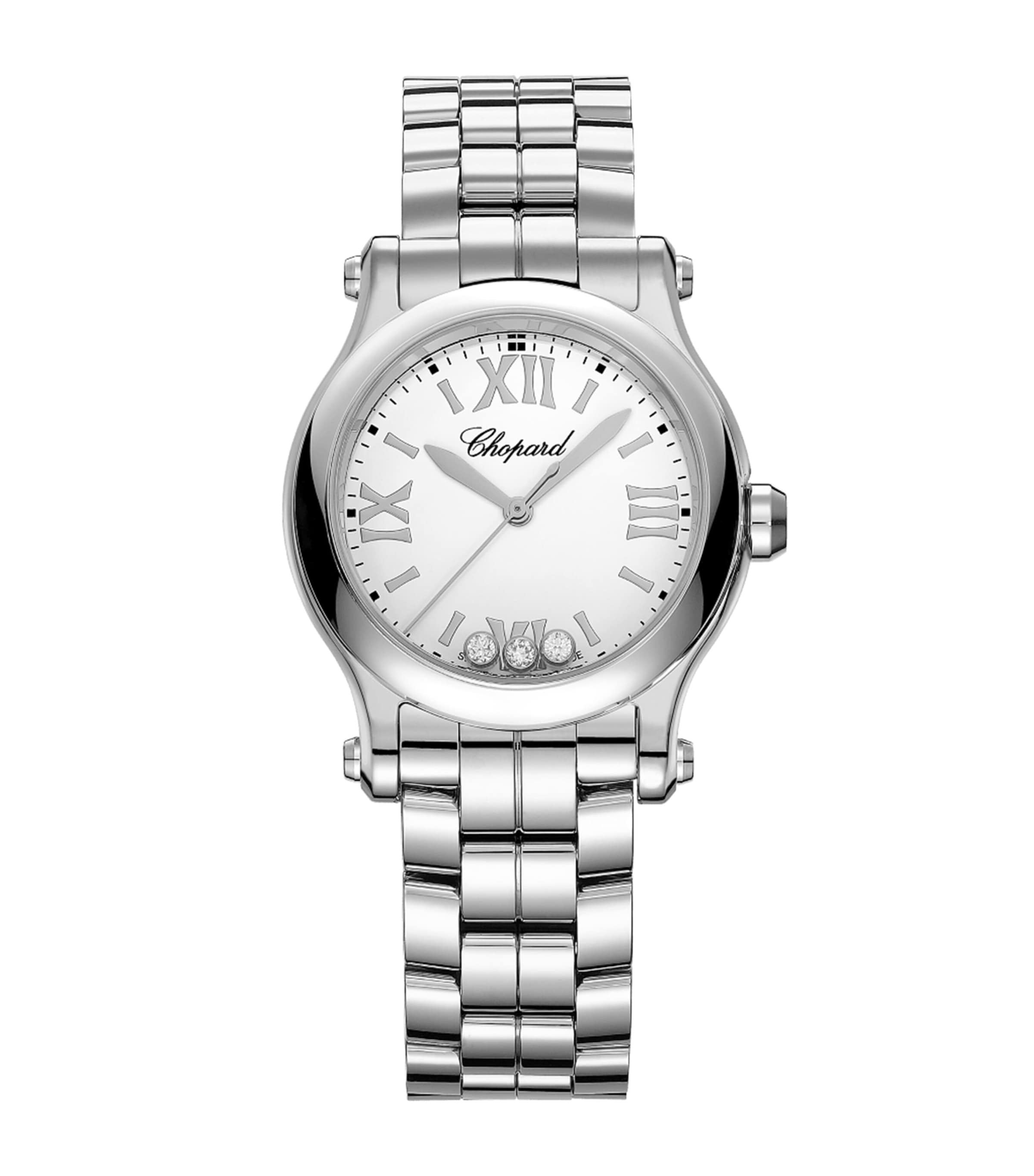 Stainless Steel and Diamond Happy Sport Watch 30mm STAINLESS STEEL Image 1