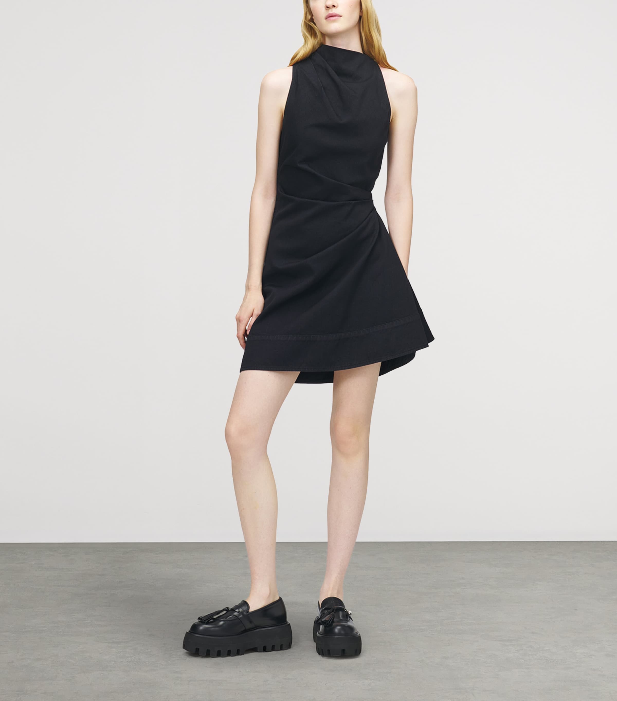 Cotton Asymmetric Mini Dress 1000 Image 3