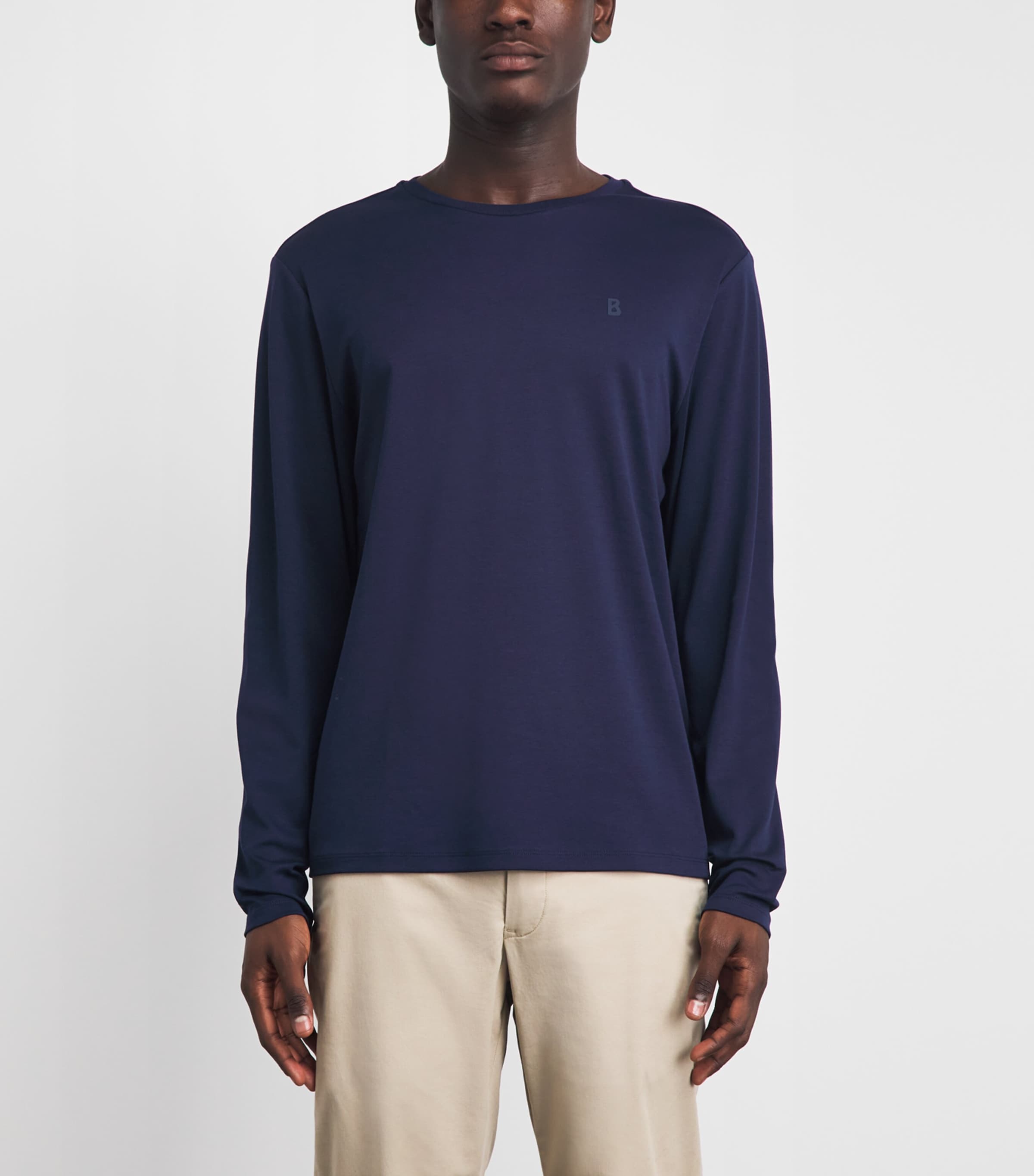 Bogner Mens Supima Cotton Arvid Sweater Navy Image 4