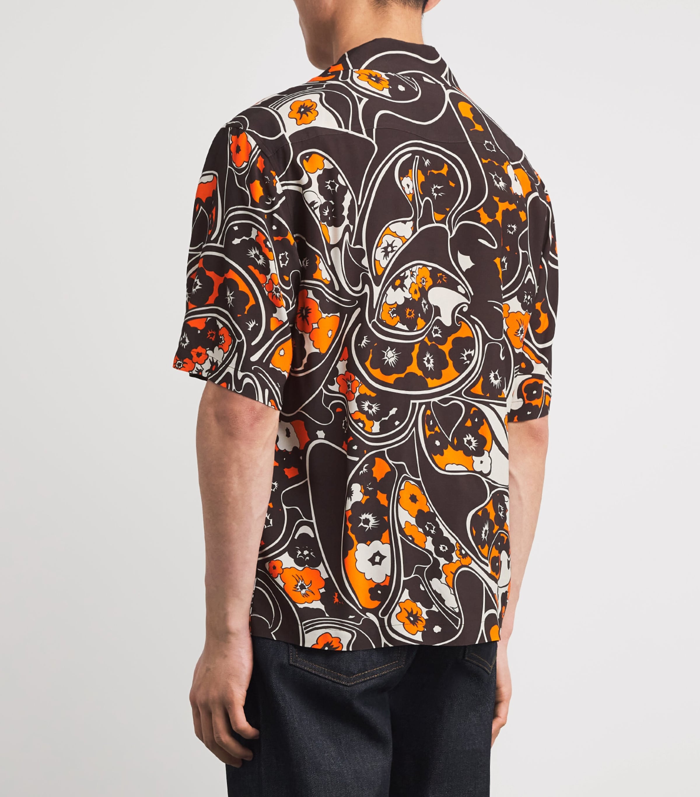 Short-Sleeve Floral Shirt BLACK BROWN Image 4