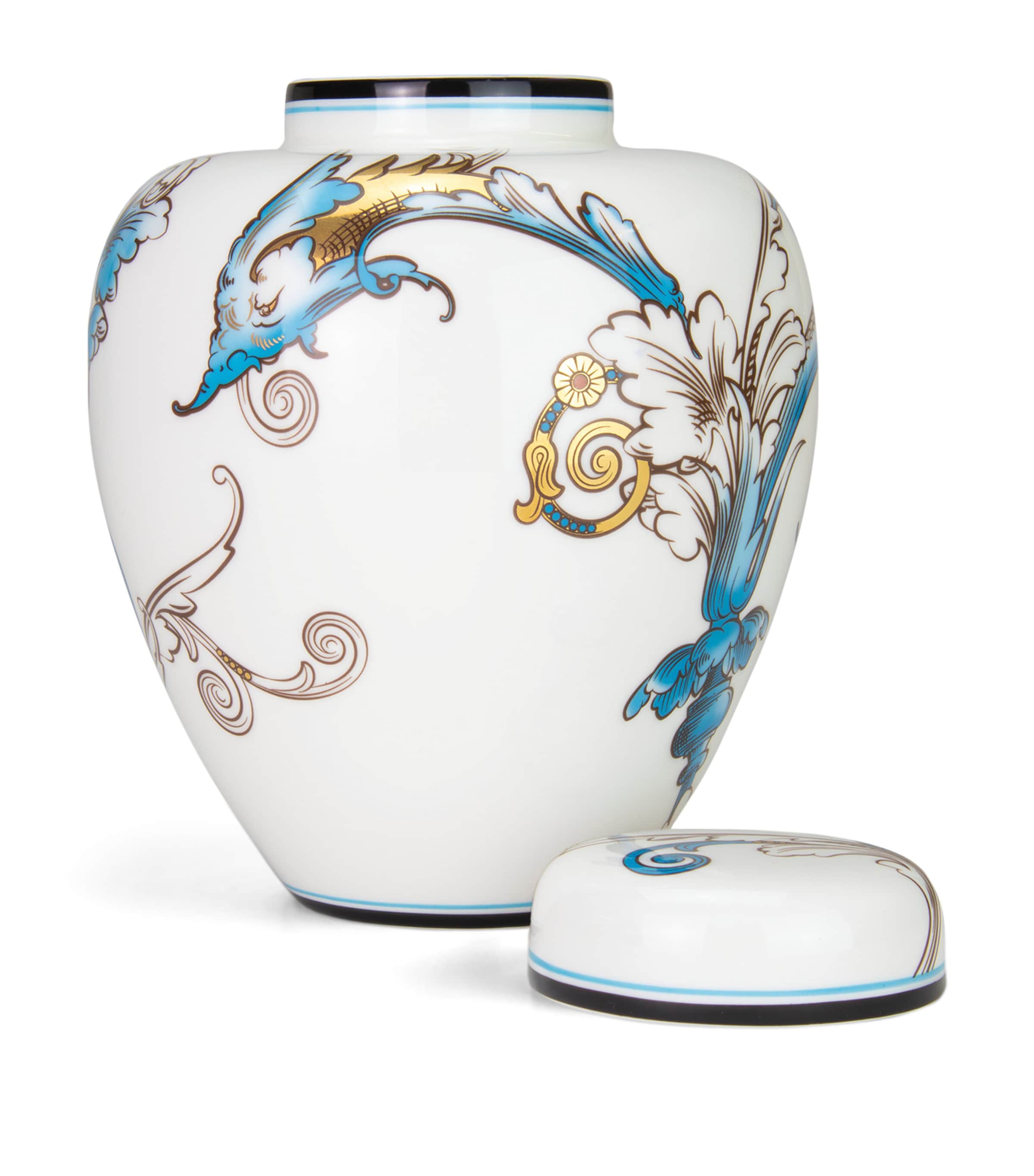 Florentine Turquoise Lidded Vase (15cm) MULTI Image 4
