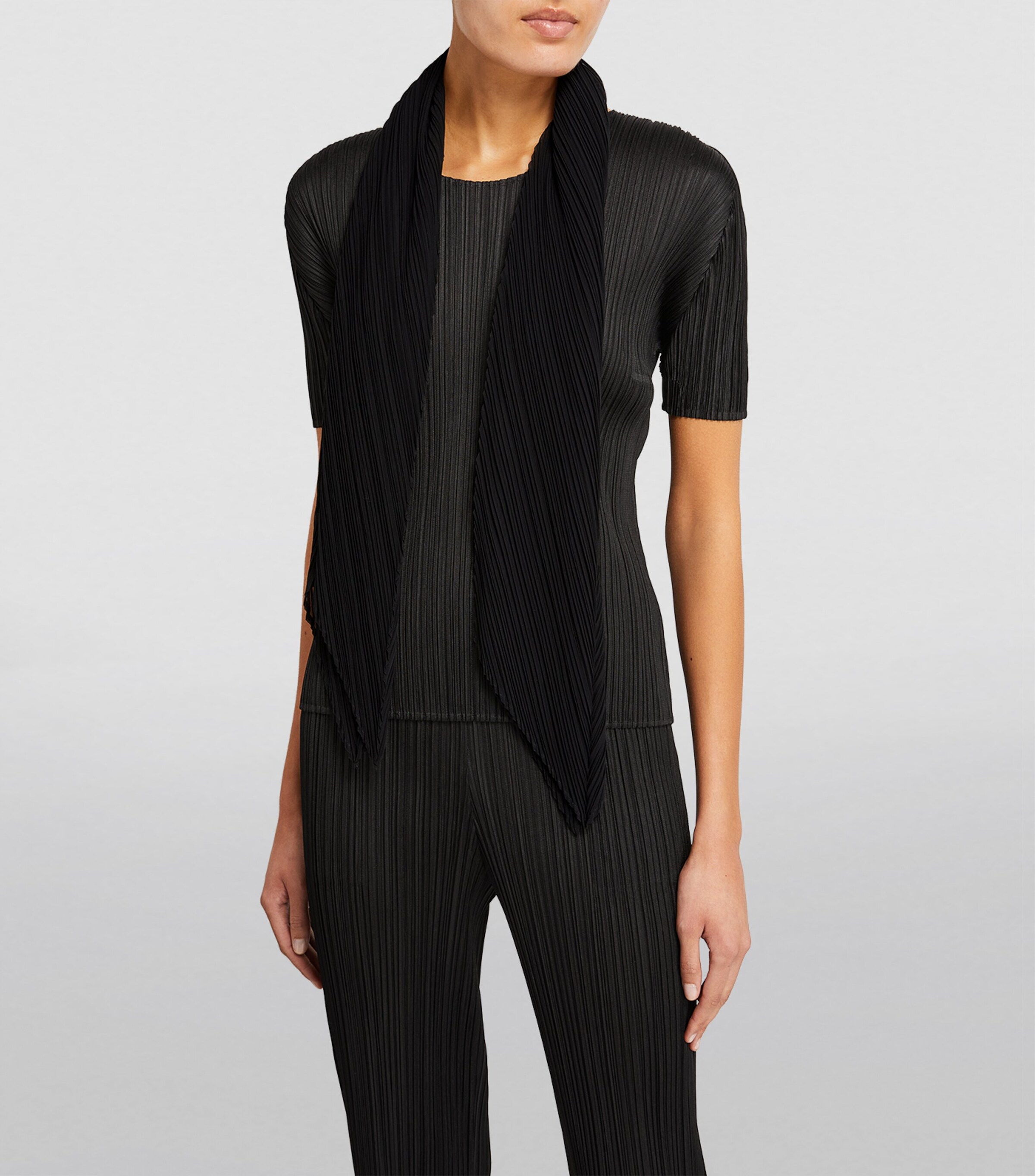 Pleats Please Issey Miyake Black Pleated Scarf | Harrods US