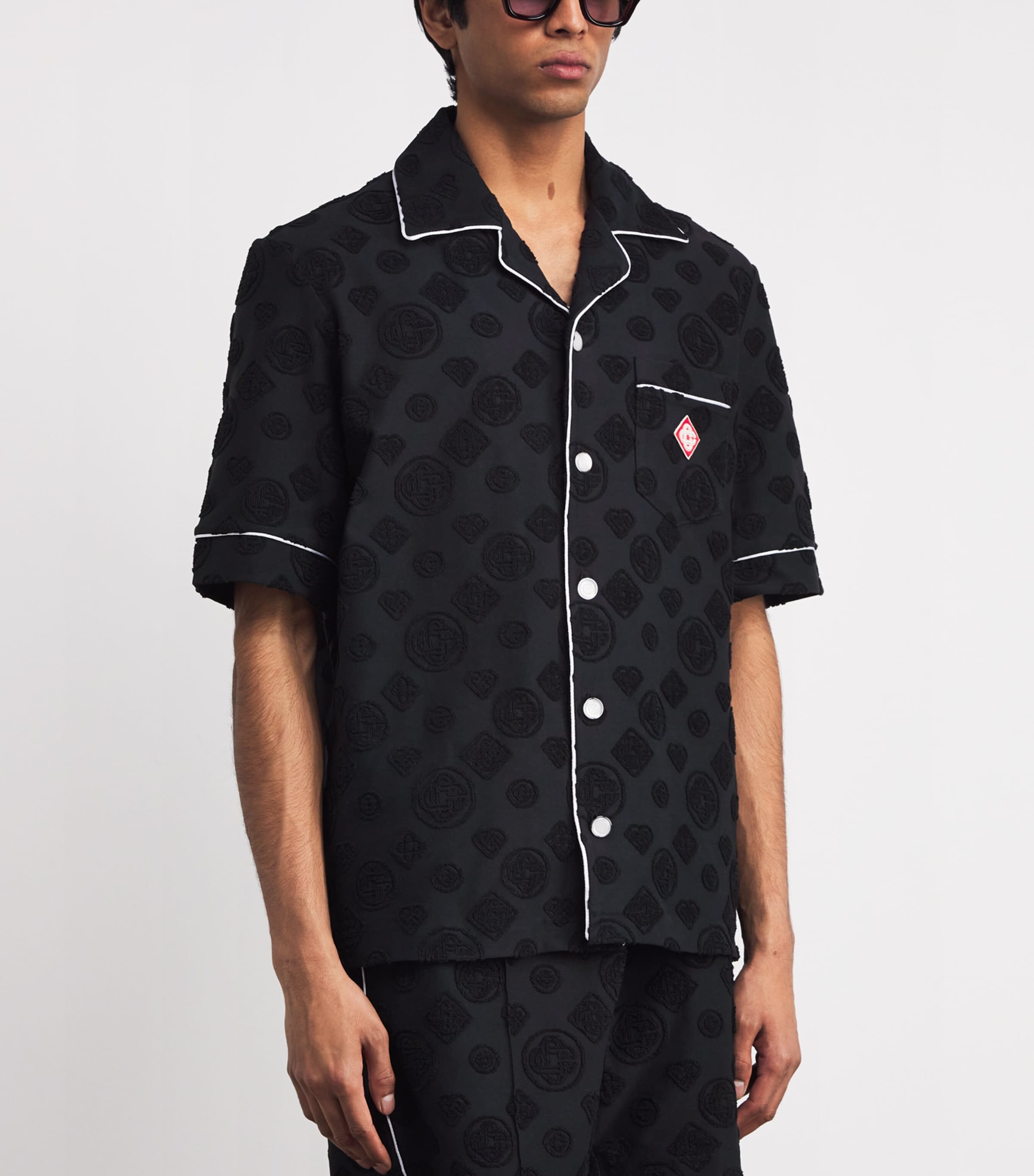 Towelling Monogram Shirt BLACK Image 3