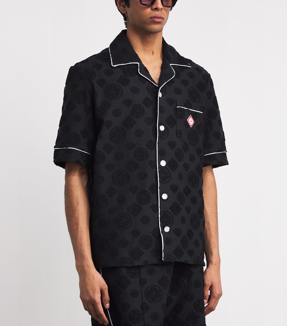 Towelling Monogram Shirt BLACK Image 3