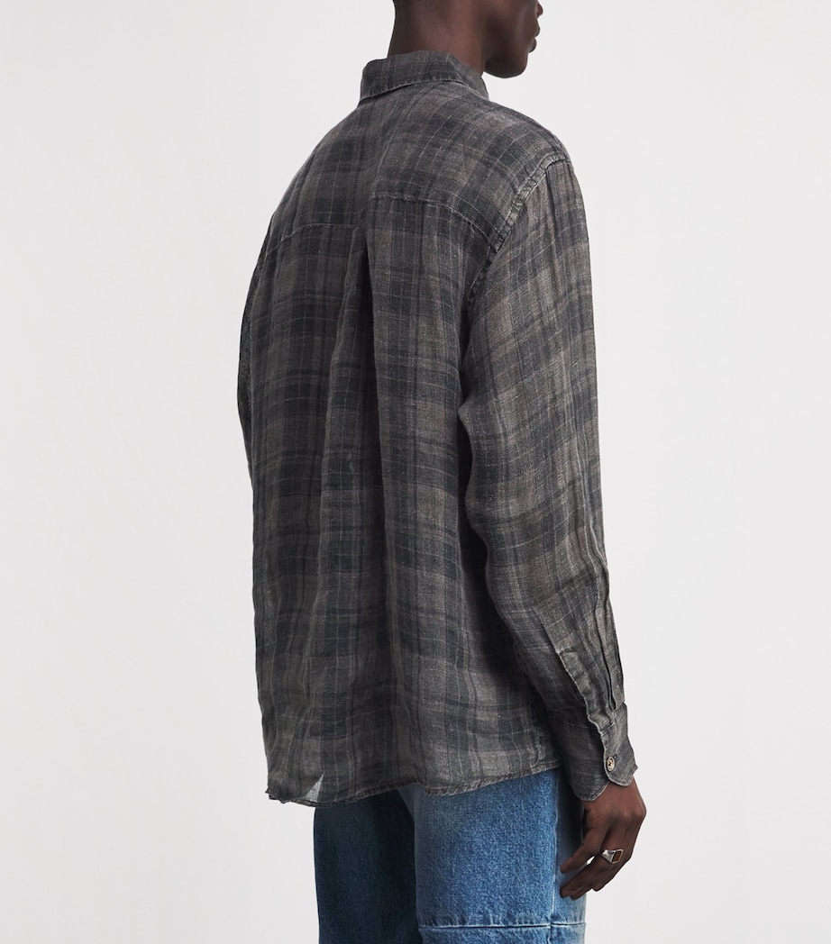Our Legacy Mens Cotton-Blend Check Above Shirt Penumbra Shercoat Image 4