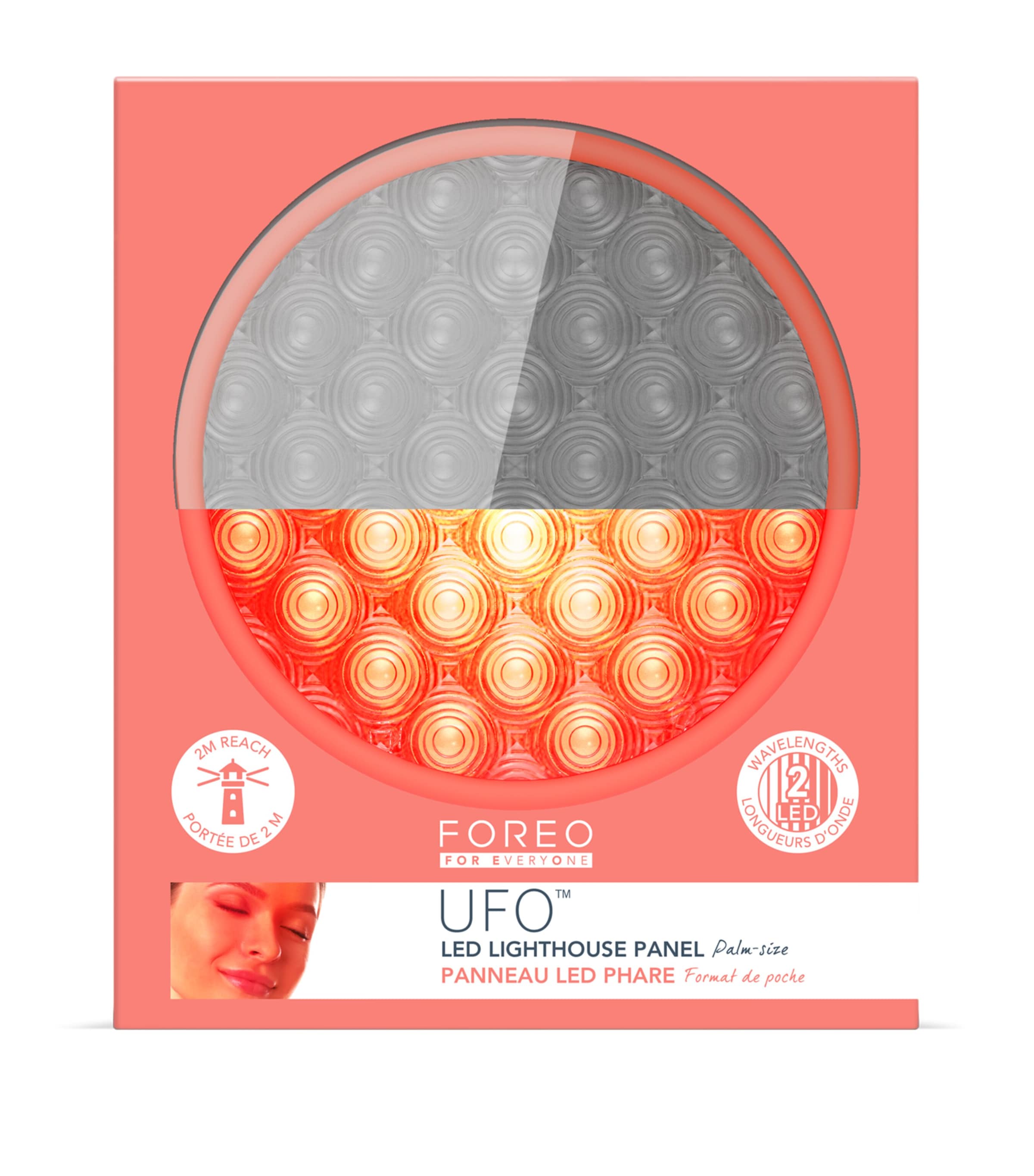 Foreo Palm-Size UFO LED Lighthouse Panel Peach Image 3
