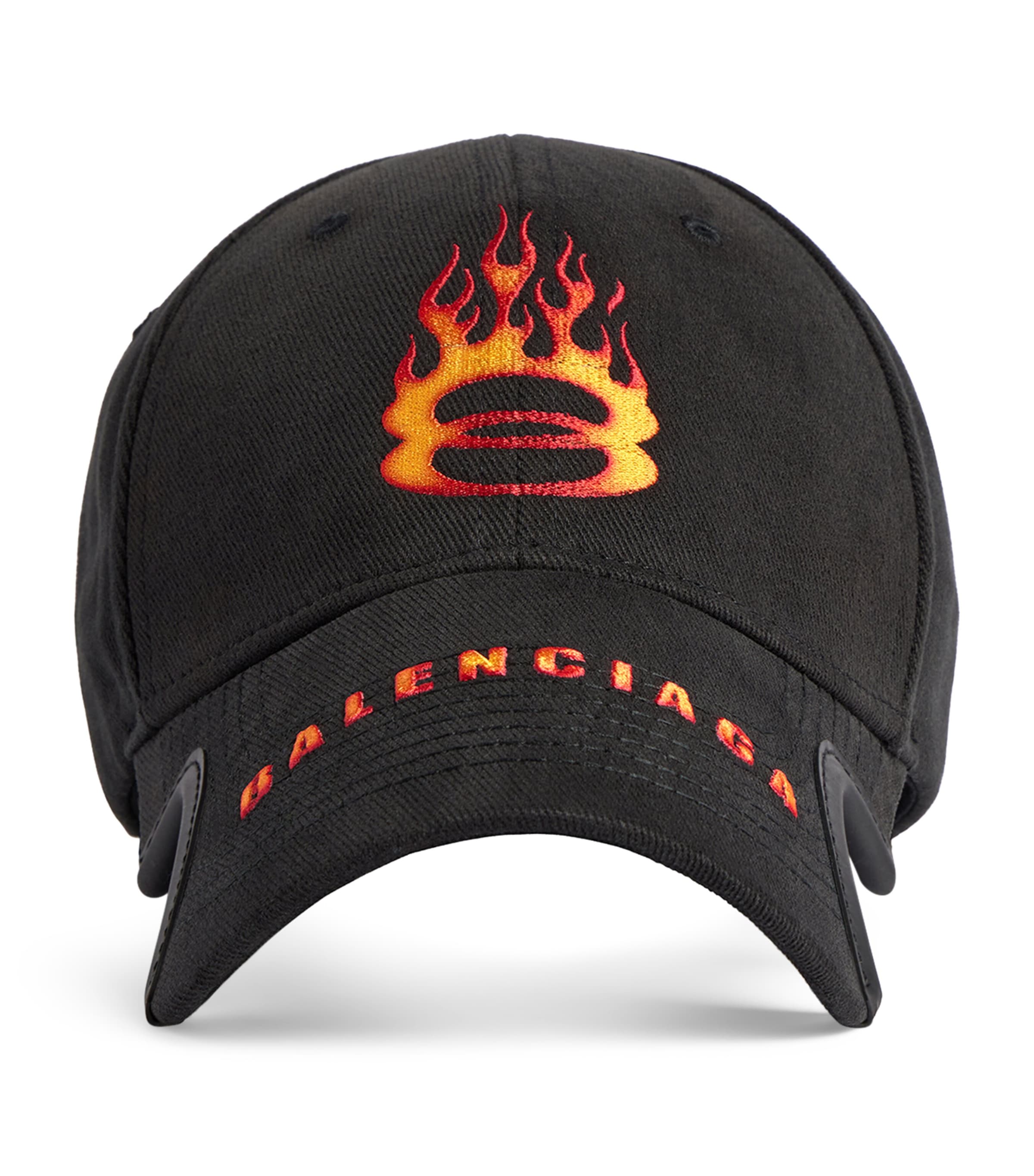 Shop Balenciaga Burning Unity Baseball Cap In Black