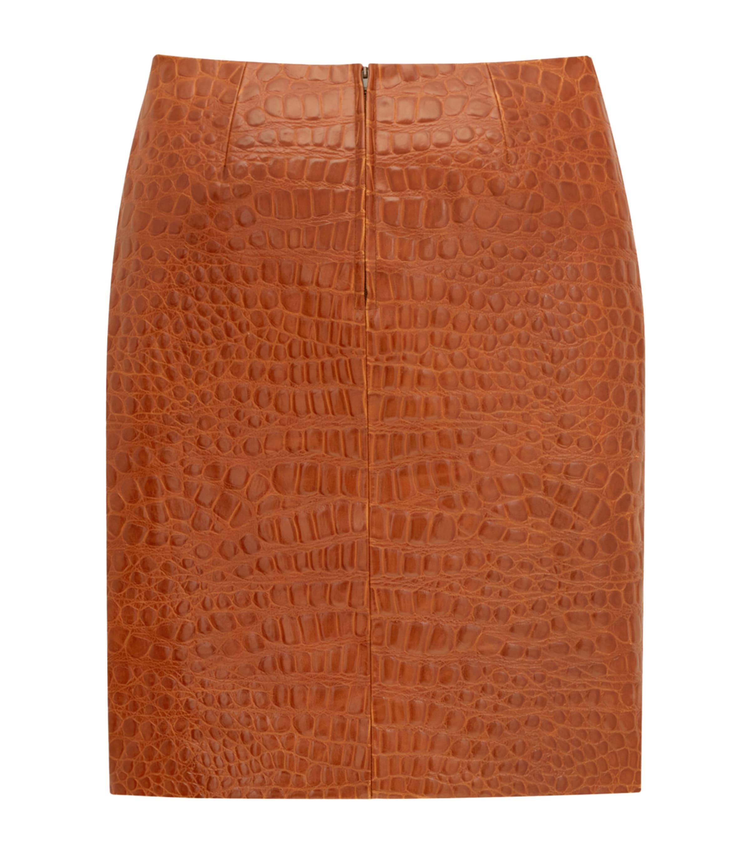 Leather Croc-Embossed Mini Pencil Skirt 2546 Image 2