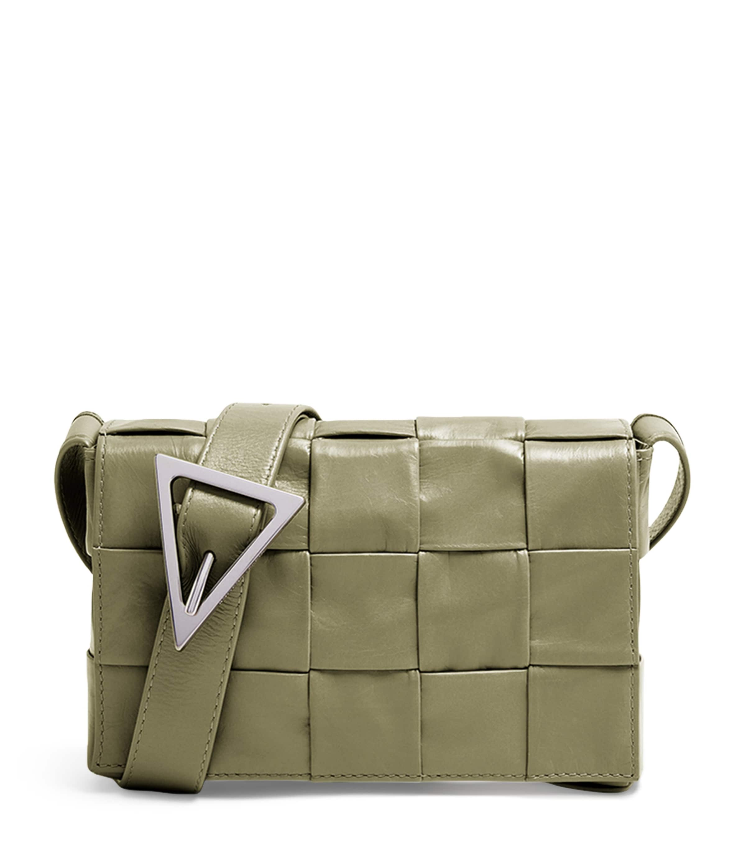 Shop Bottega Veneta Small Leather Cassette Cross-body Bag In Grey