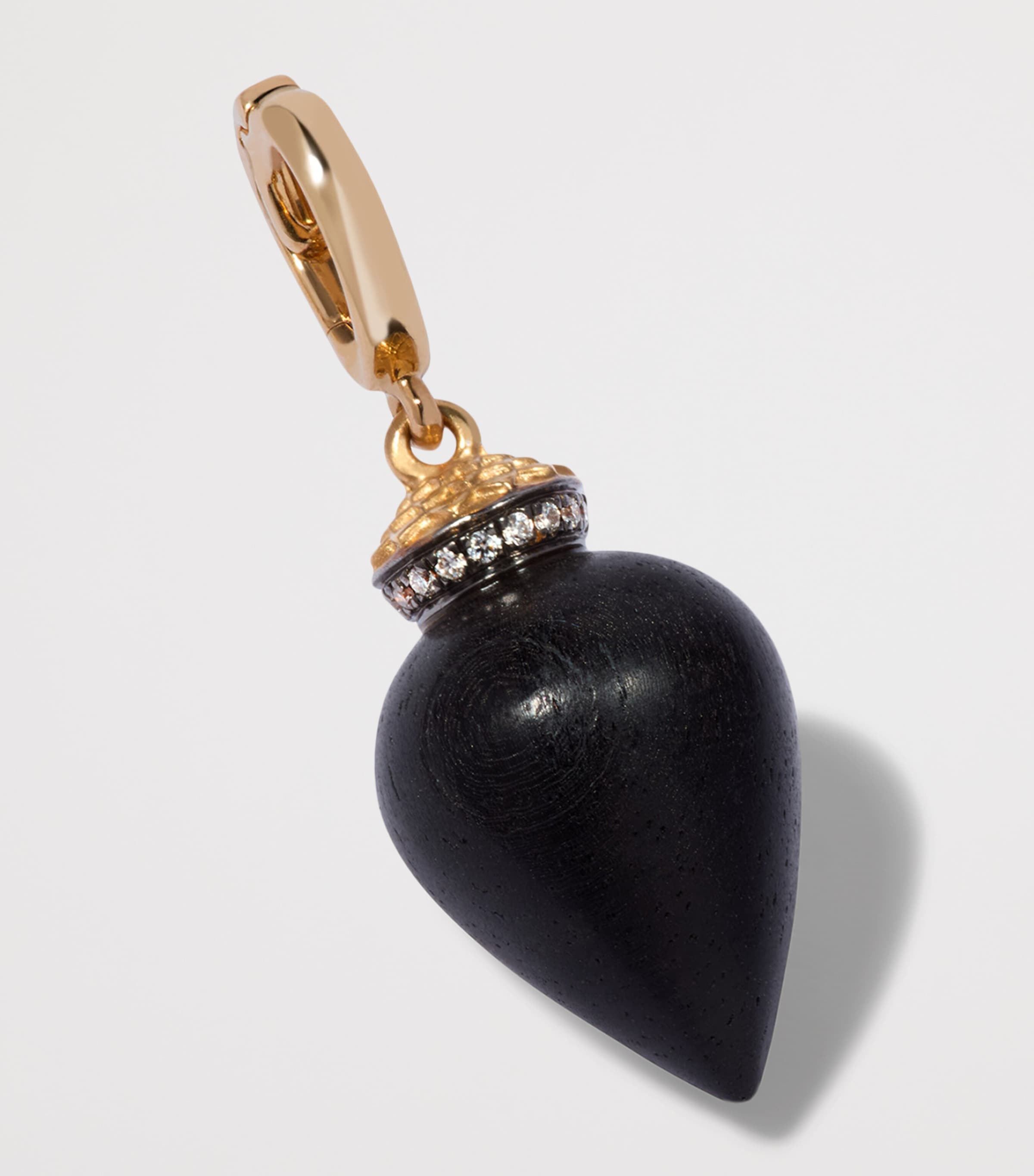 Annoushka Yellow Gold and Diamond Touch Wood Charm Image 3