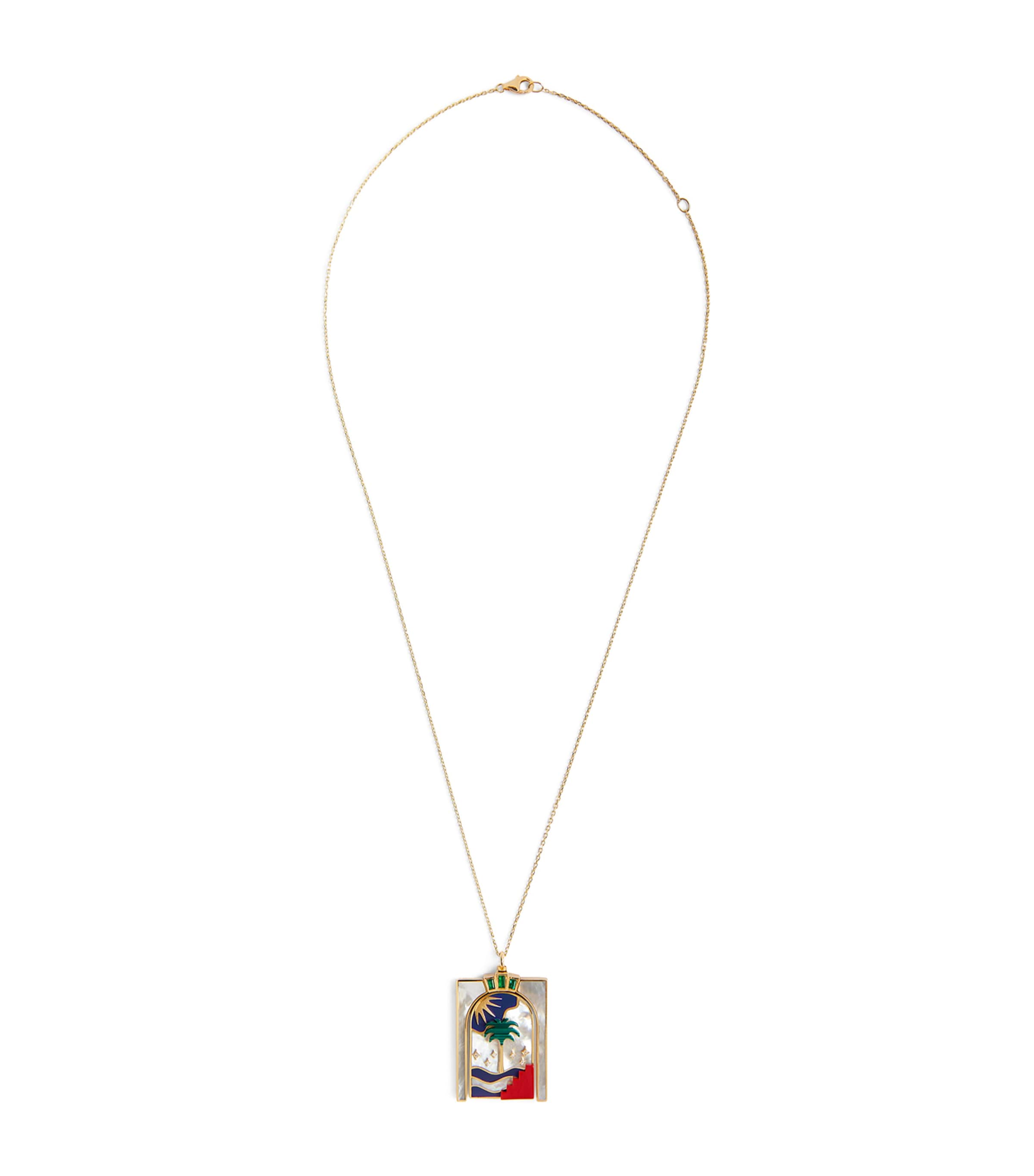 L'atelier Nawbar Yellow Gold, Diamond And Mother-of-pearl Leili Nhari Necklace