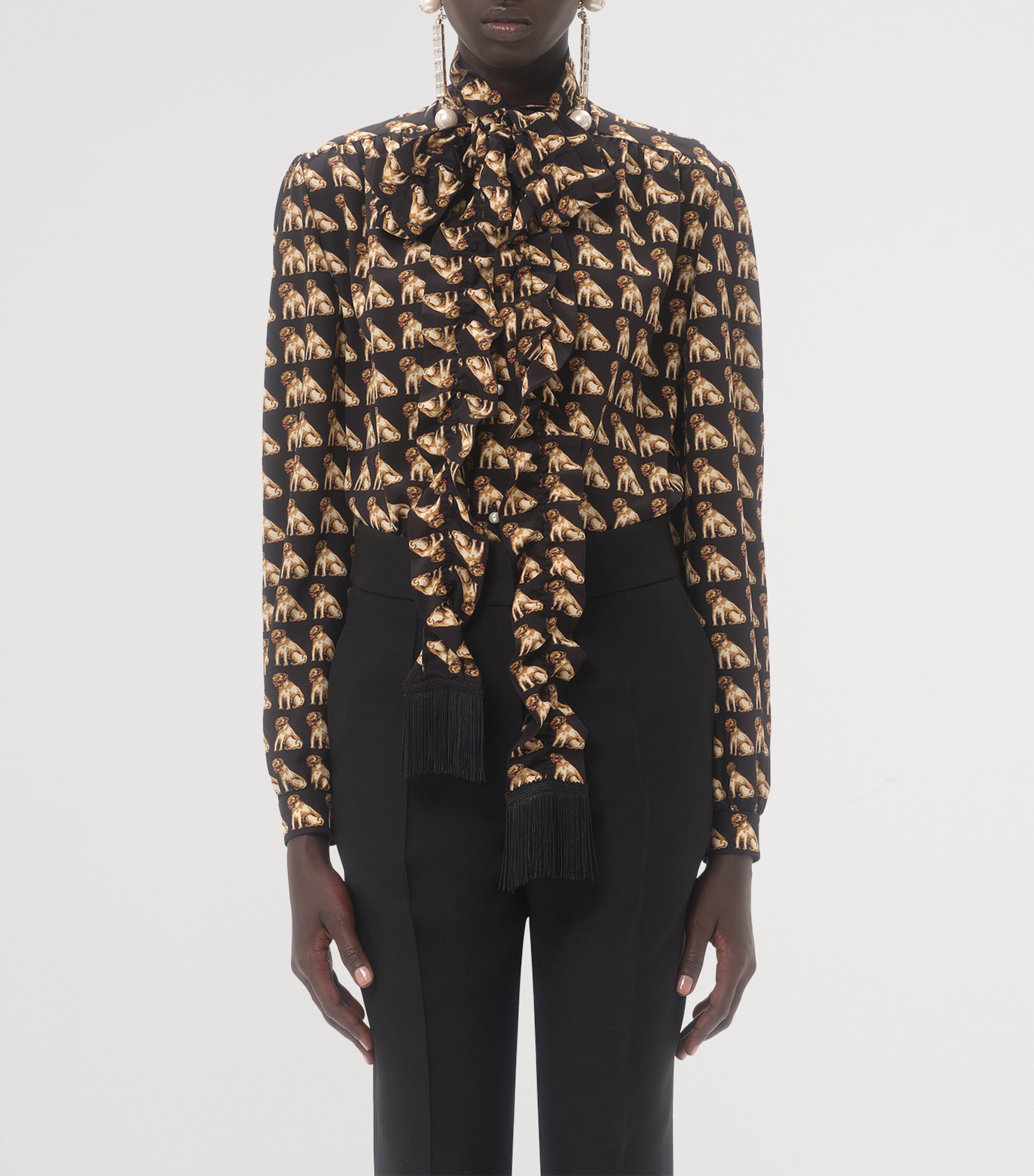 Silk Dog Print Shirt K92 Image 2