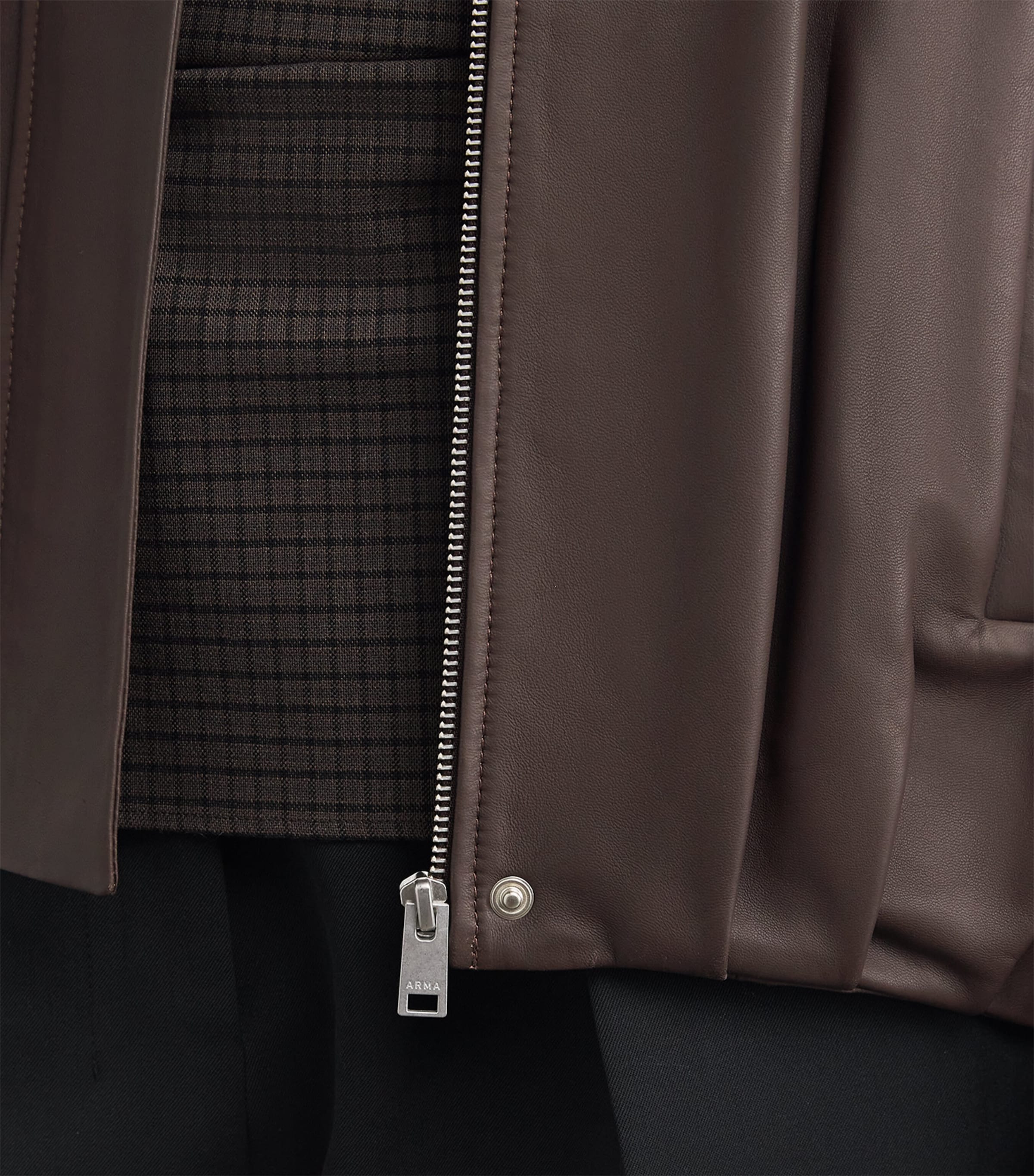 Lambskin Dahlia Bomber Jacket MARRONE Image 6