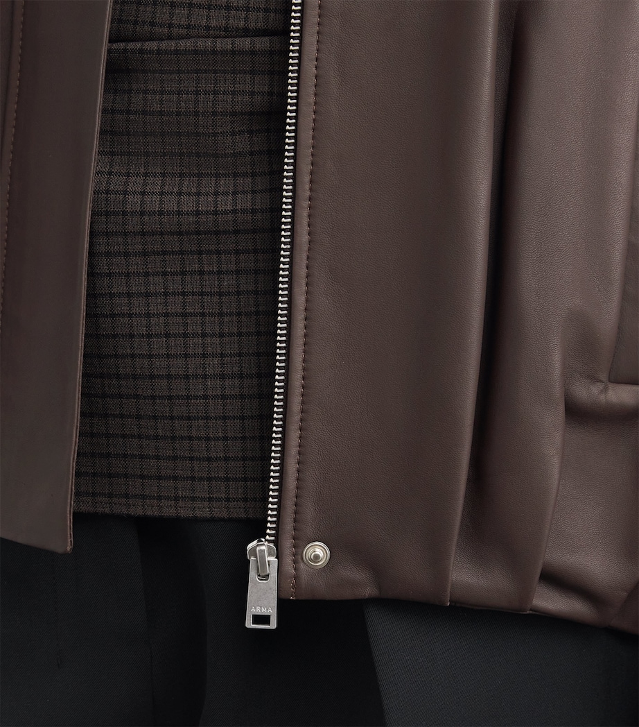 Lambskin Dahlia Bomber Jacket MARRONE Image 6