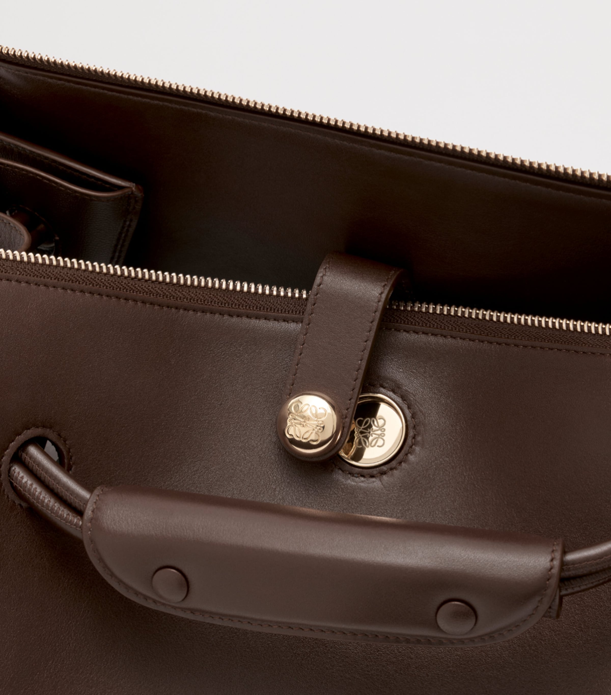 Large Grained Leather Madrid Shoulder Bag DARK CHESTNUT Image 9