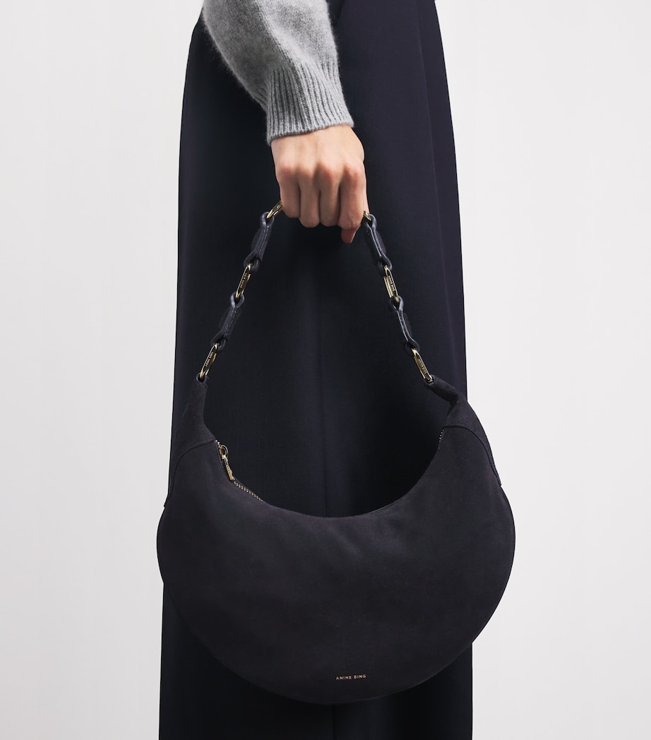 Suede Kate Shoulder Bag NAVY SUEDE Image 5