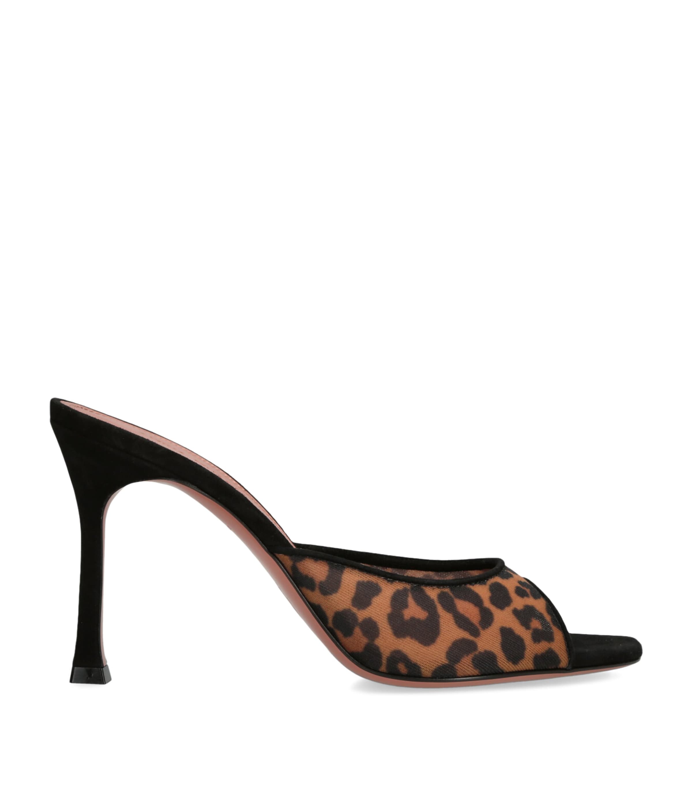Amina Muaddi Alexa 95 Leopard-print Mesh Mules In Brown