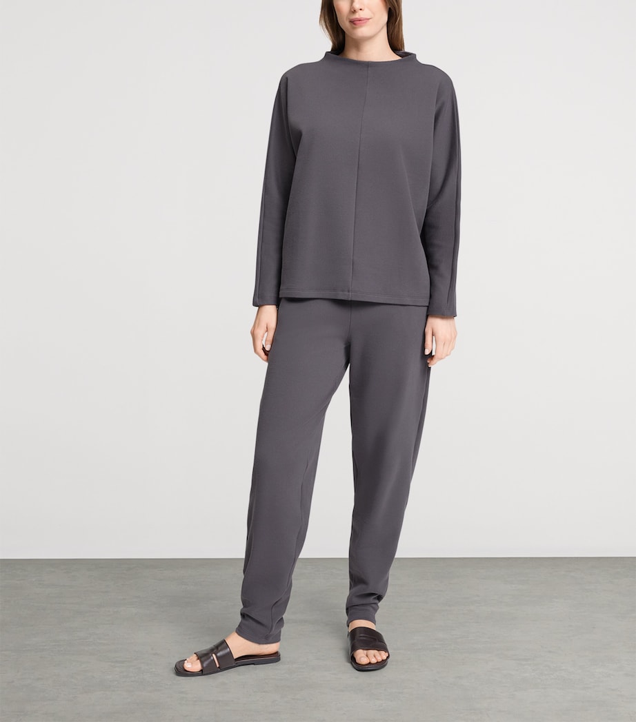 Hanro Womens High-Neck Sweatshirt Dark Sesame Image 2