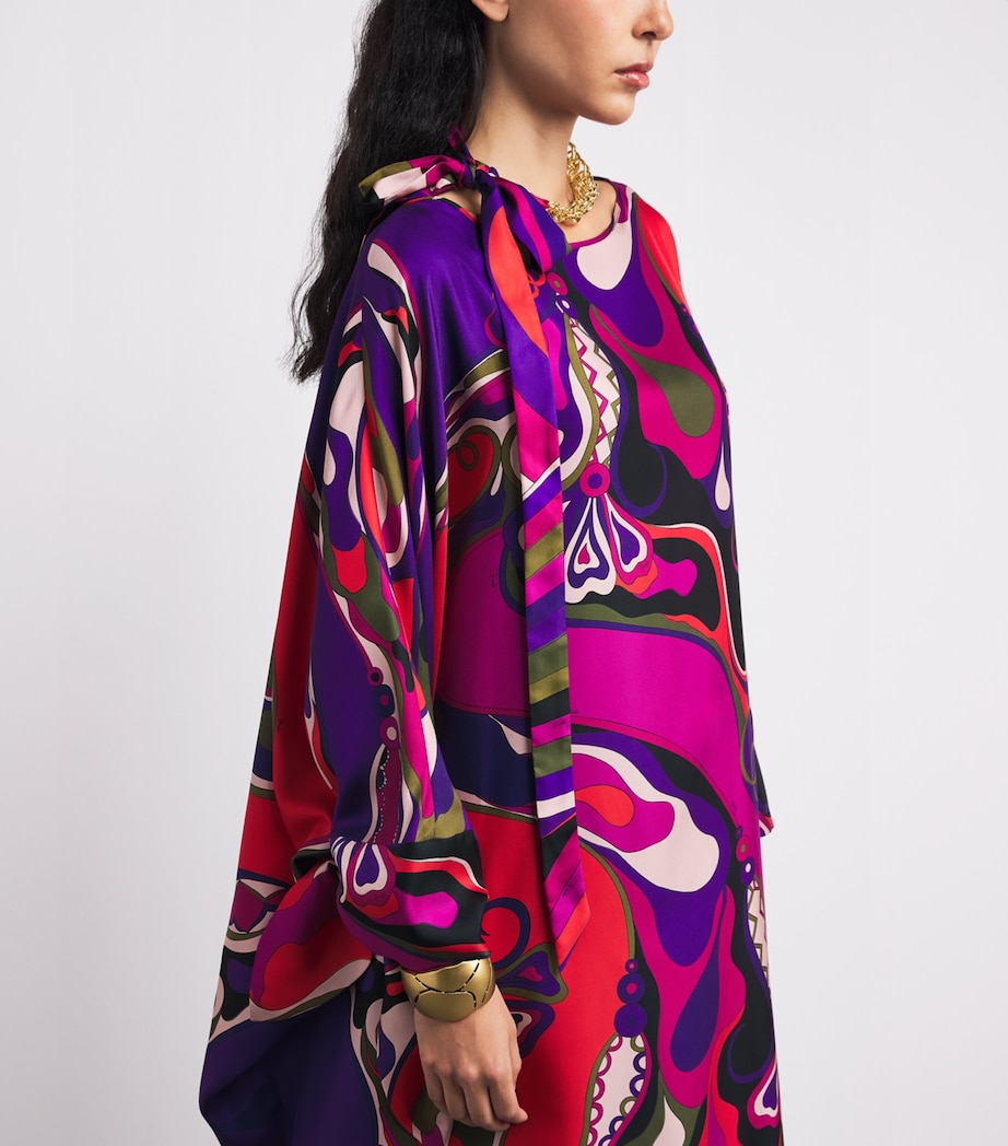 Silk Iride Print Scarf Necklace N01 Image 4