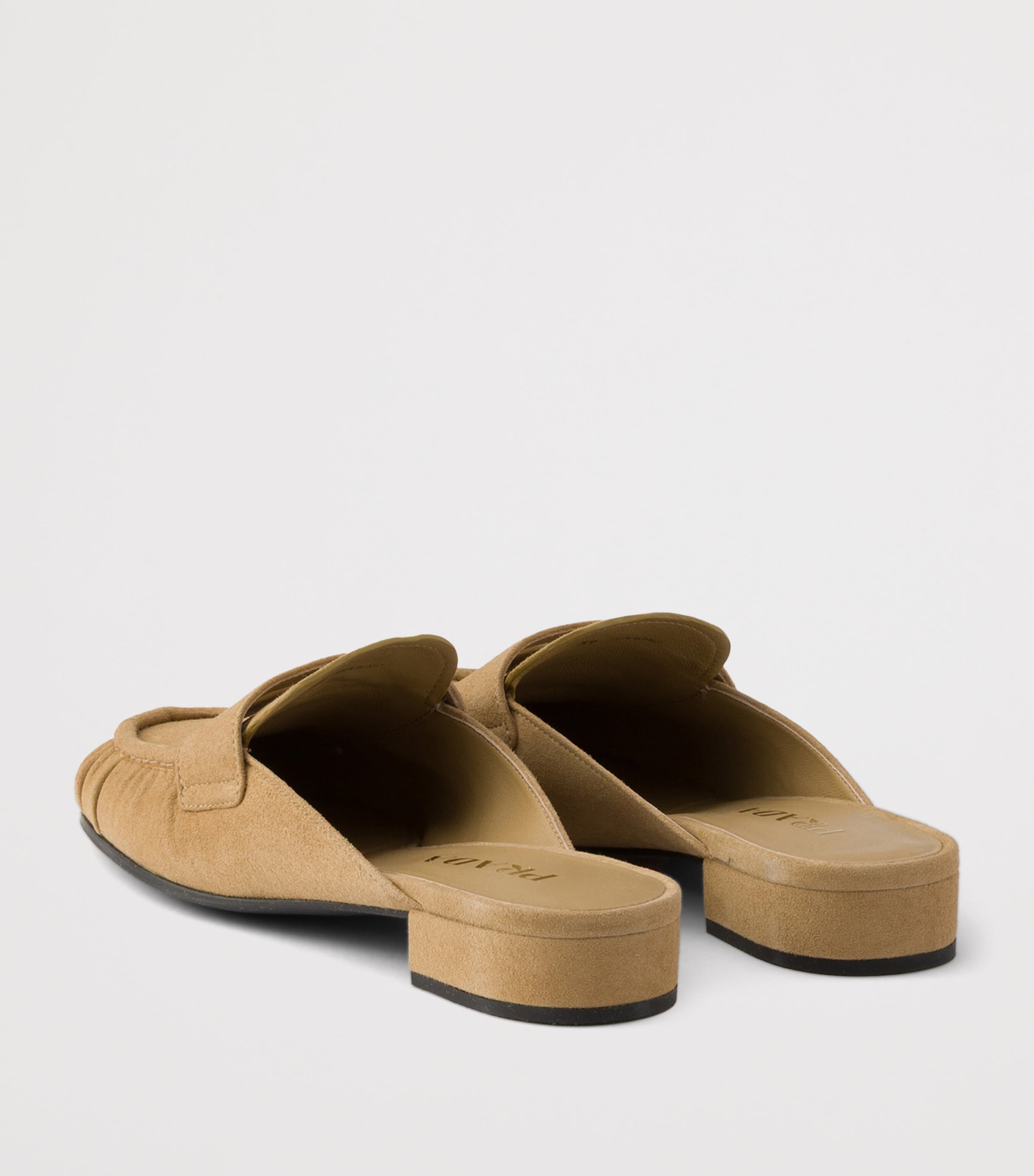 Prada Suede Mules Neutral Image 4