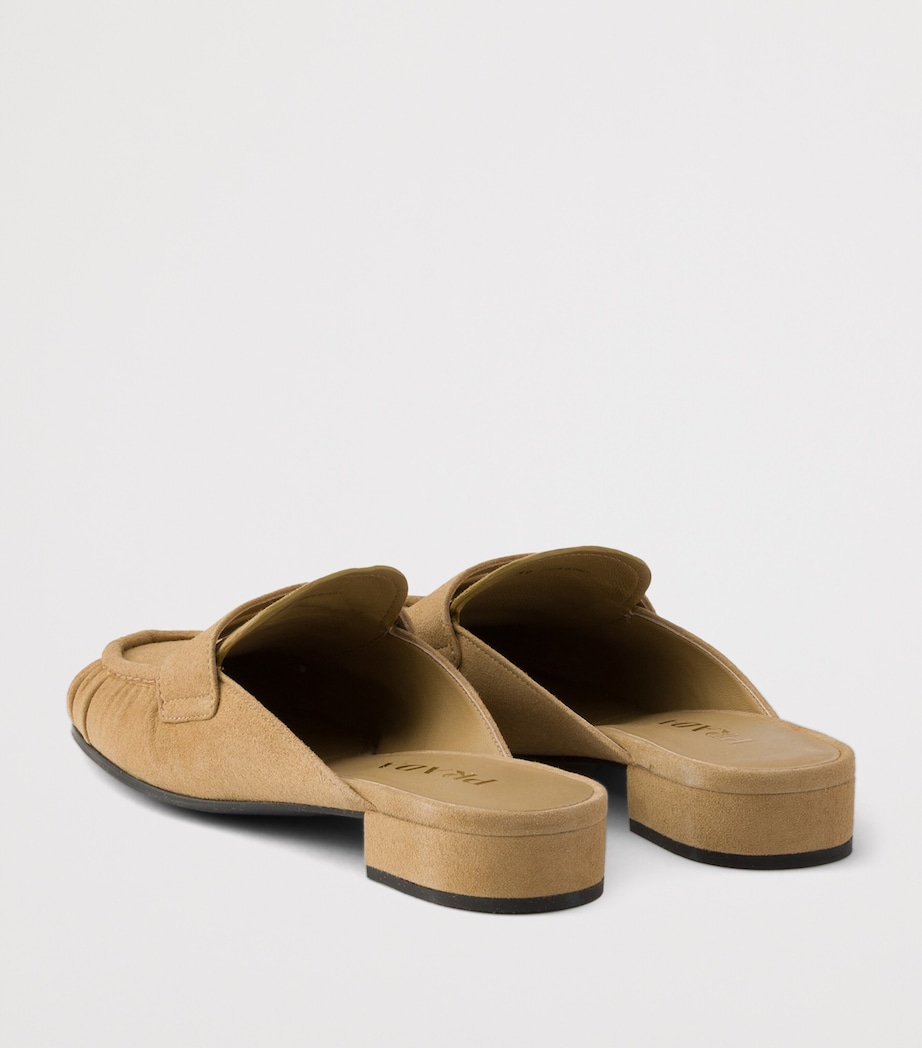 Prada Suede Mules Neutral Image 4