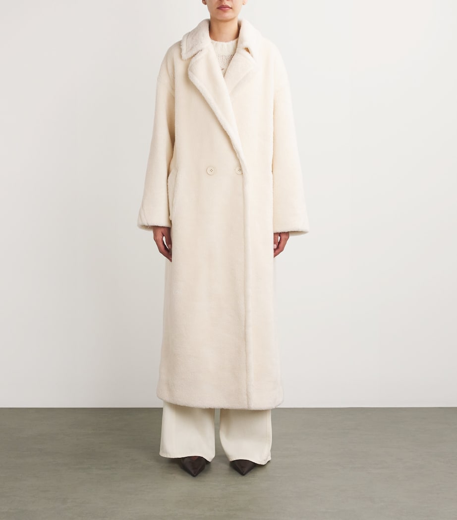 Wool Shearling Oversized Coat BONE Image 3