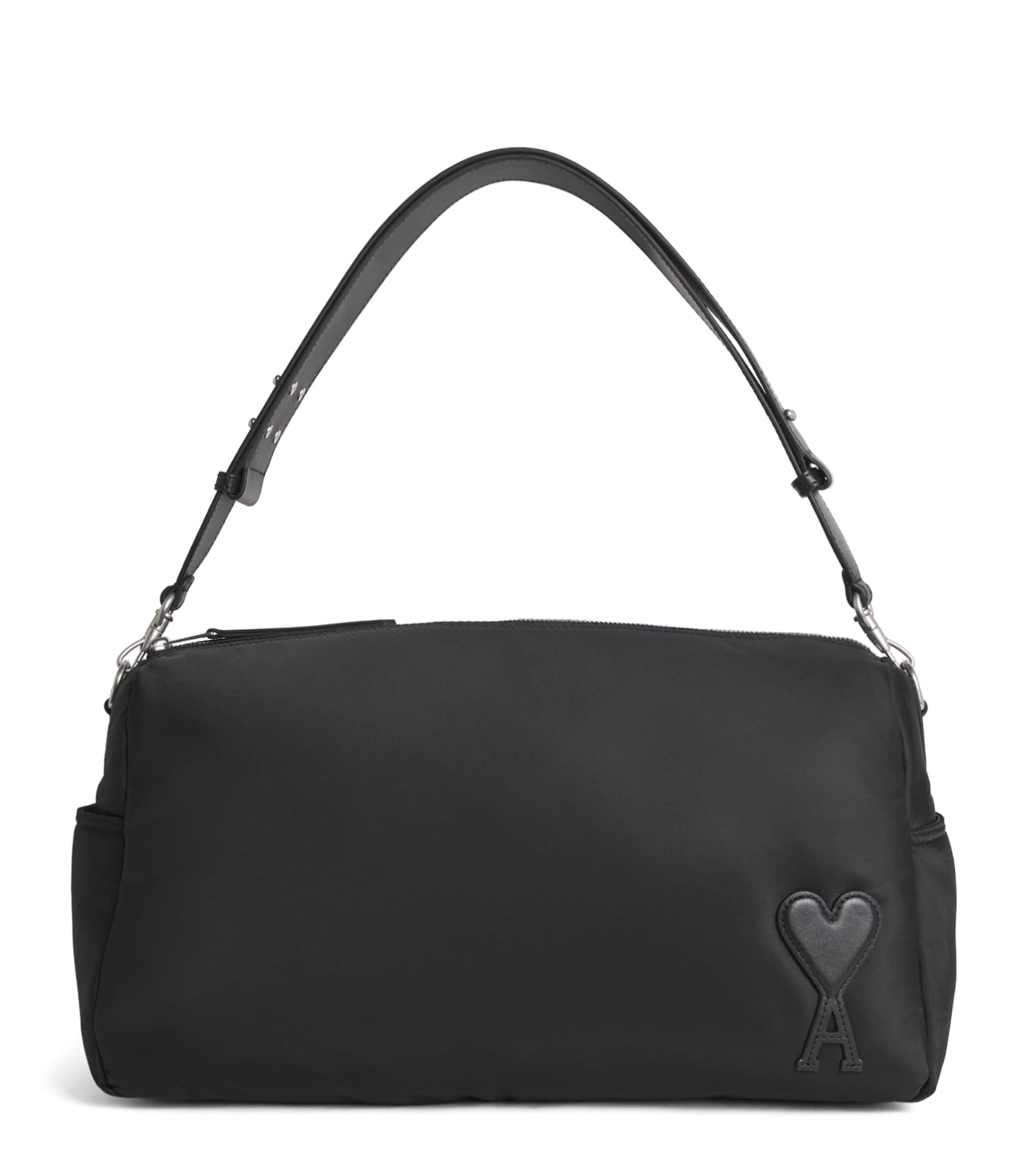 AMI Paris Black Large Canvas Marcel Weekend Bag | Harrods US