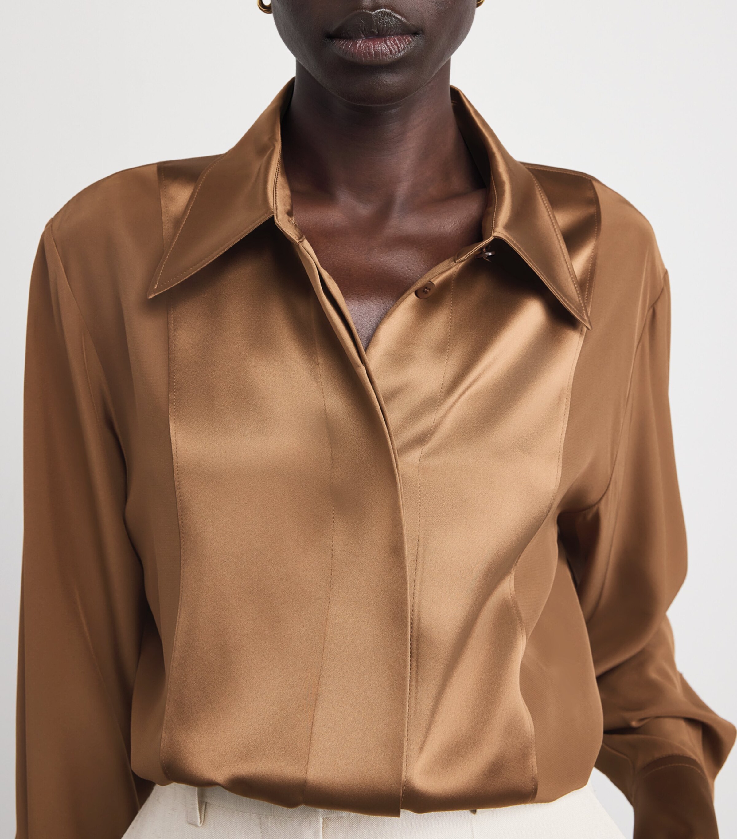 Joseph Womens Silk Childs Blouse Cinnamon Image 6