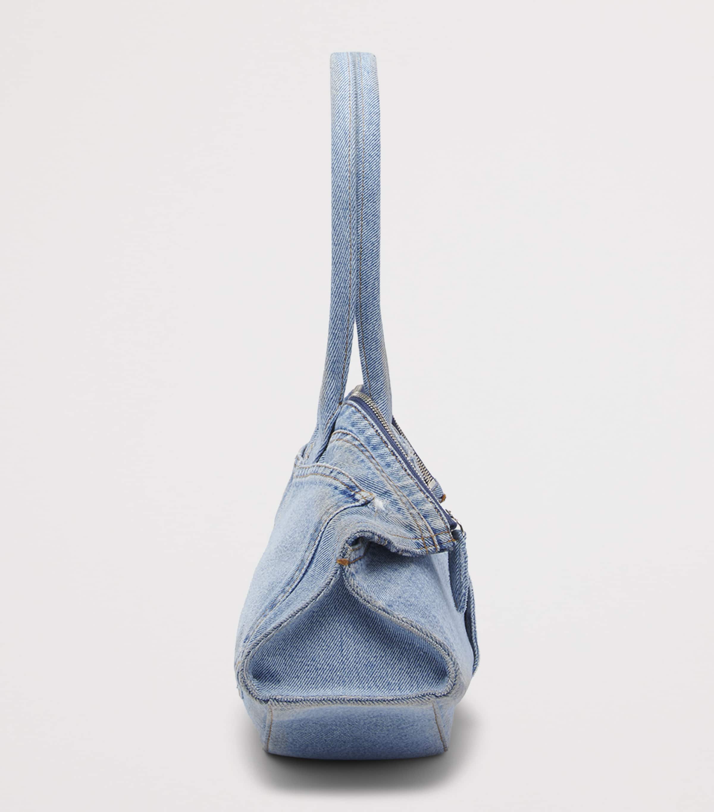 McQueen Denim Manta To-Handle Bag Image 4