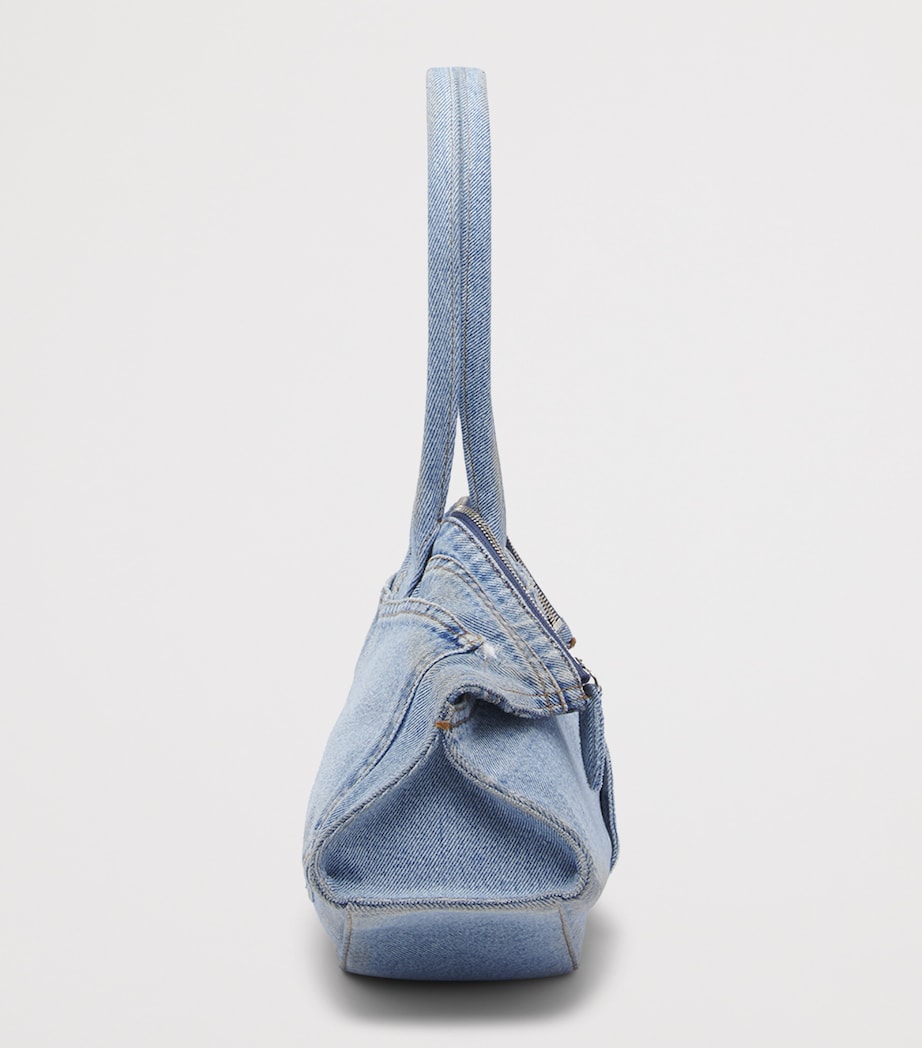 McQueen Denim Manta To-Handle Bag Image 4